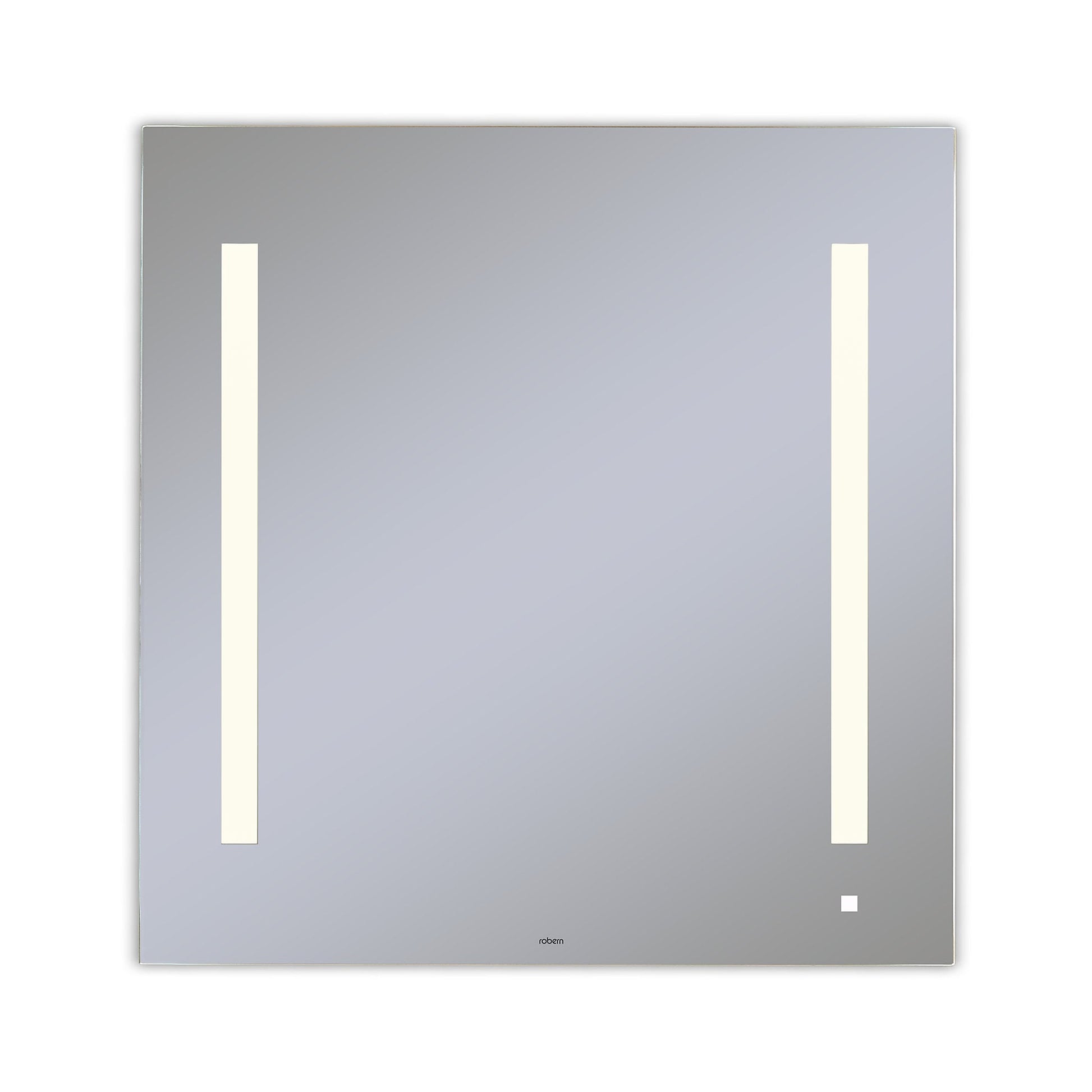 AiO 29-1/8" x 29-7/8" x 1-1/2" lighted mirror with LUM lighting at 2700 kelvin temperature (warm light), dimmable and USB charging ports