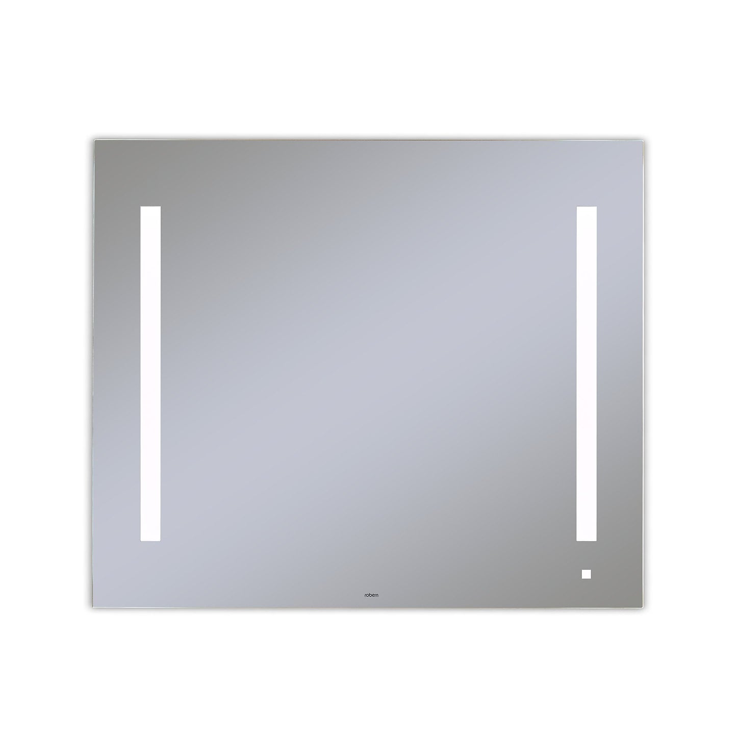AiO 35-1/8" x 29-7/8" x 1-1/2" lighted mirror with LUM lighting at 4000 kelvin temperature (cool light), dimmable, USB charging ports and OM Audio