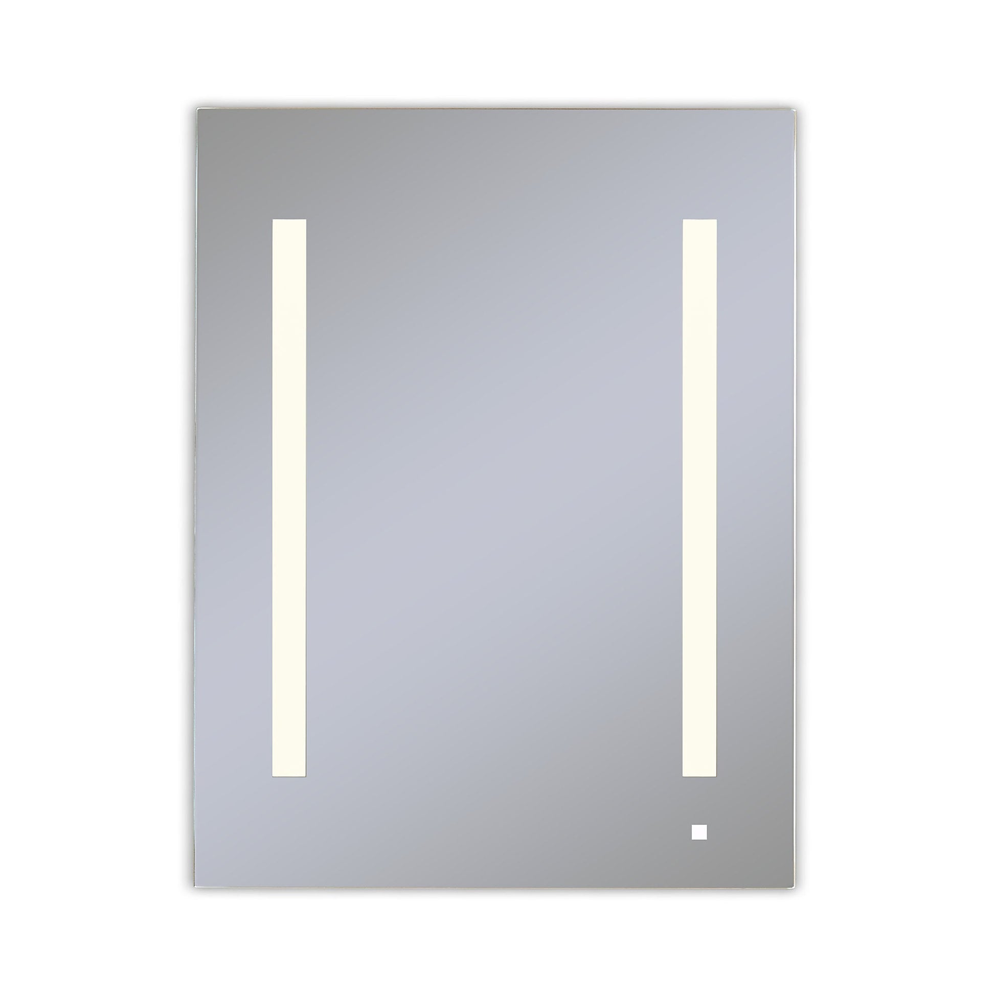 AiO 23-1/4" x 30" x 4" single door lighted cabinet with LED lighting at 2700 kelvin temperature (warm light), dimmable, built-in OM Audio, interior lighting, electrical outlet, USB charging ports, magnetic storage strip, left hinge