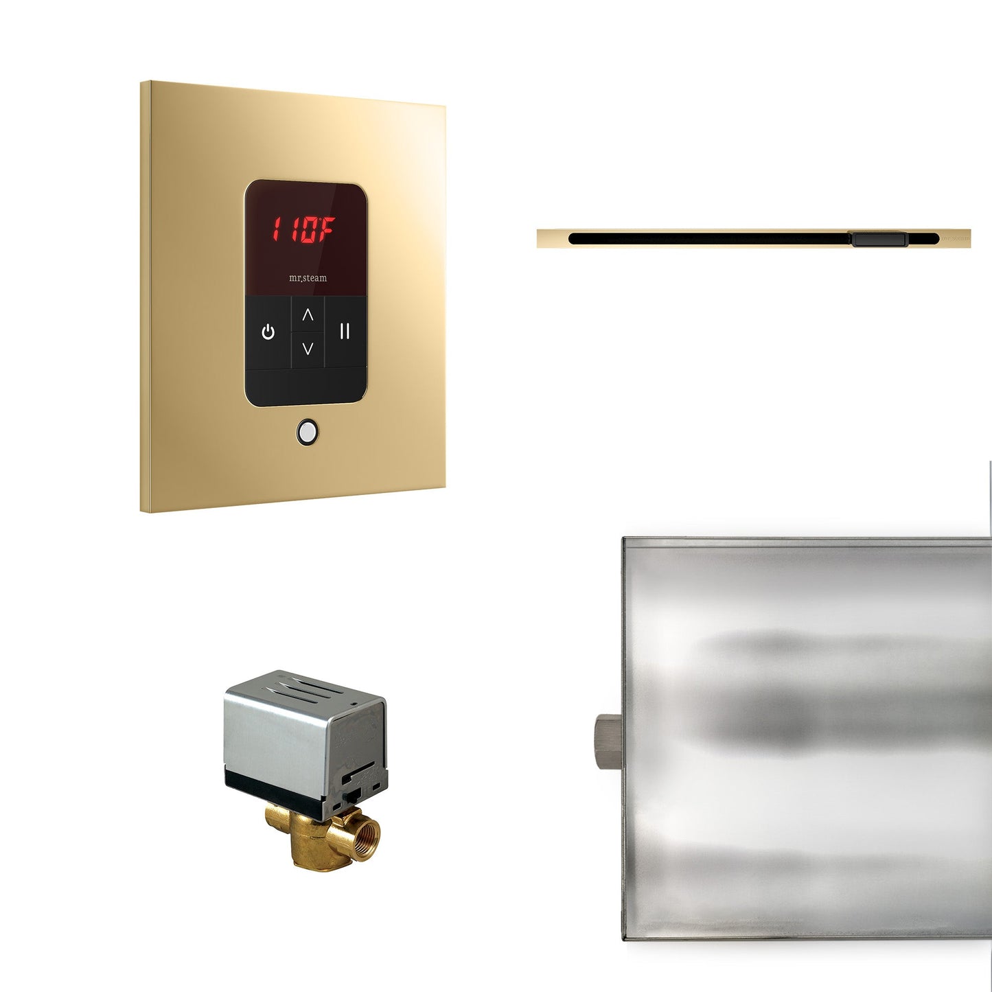 Mr. Steam BBUTLERLSPB Basic Butler® Linear Square in Polished Brass
