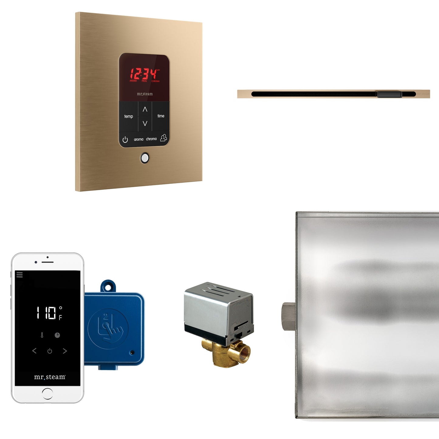 Mr. Steam BTLRL1SBB MS Butler® Linear Square in Brushed Bronze