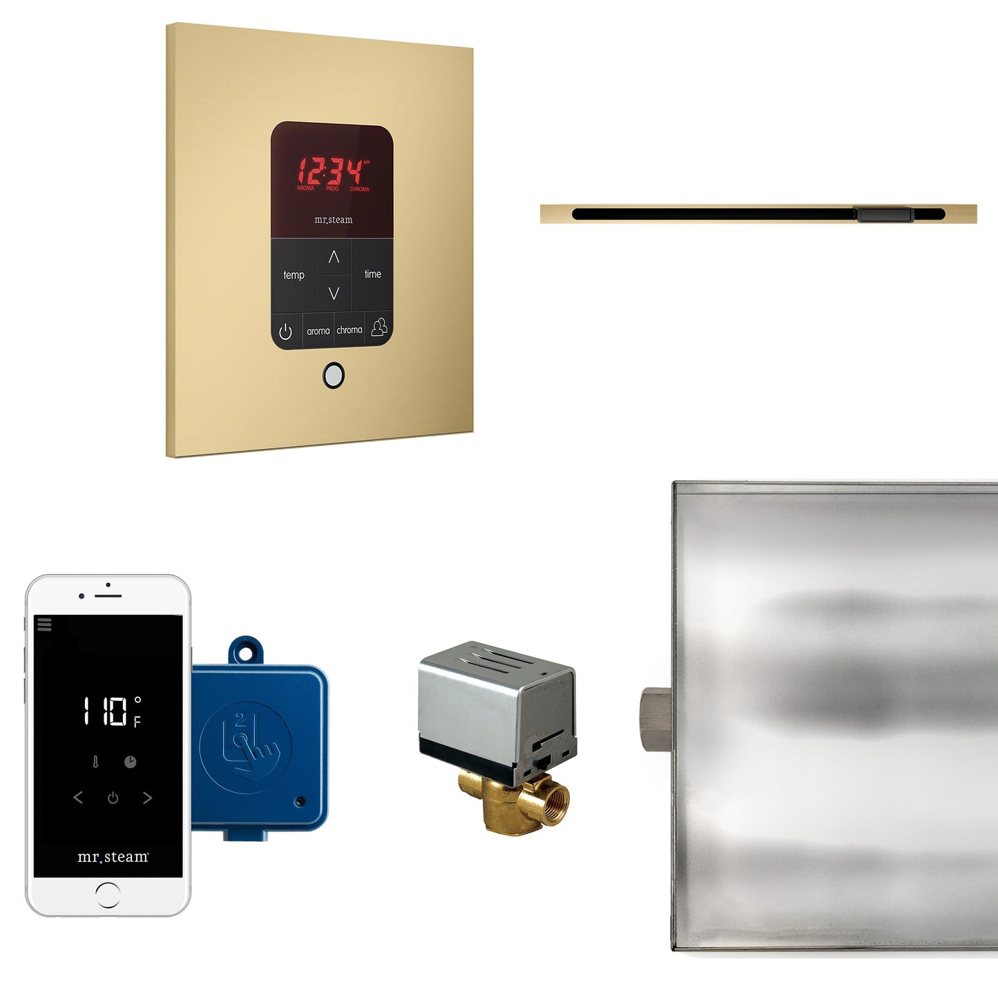 Mr. Steam BTLRL1SSB MS Butler® Linear Square in Satin Brass