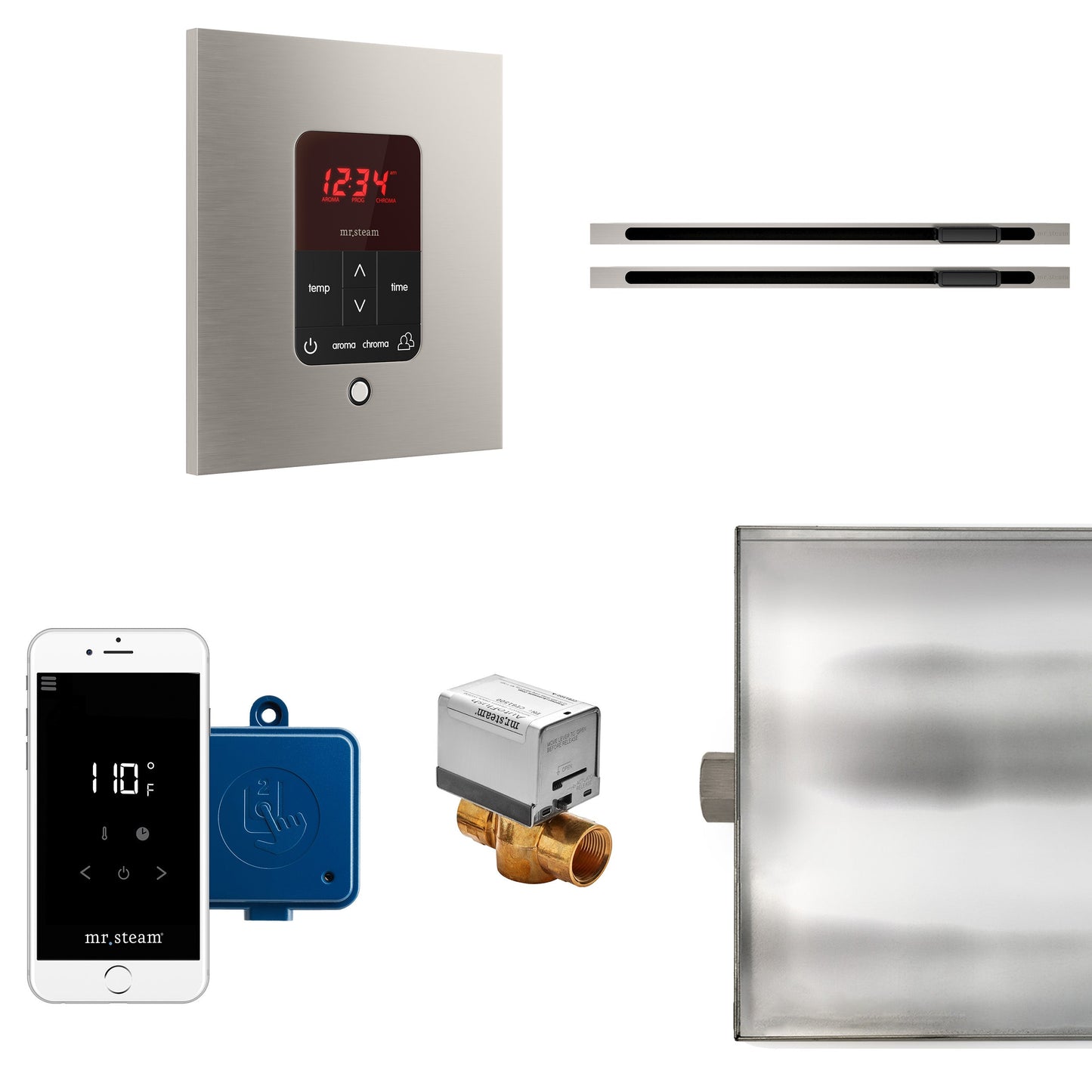 Mr. Steam BTLRLXSBN MS Butler® Max Linear Square in Brushed Nickel