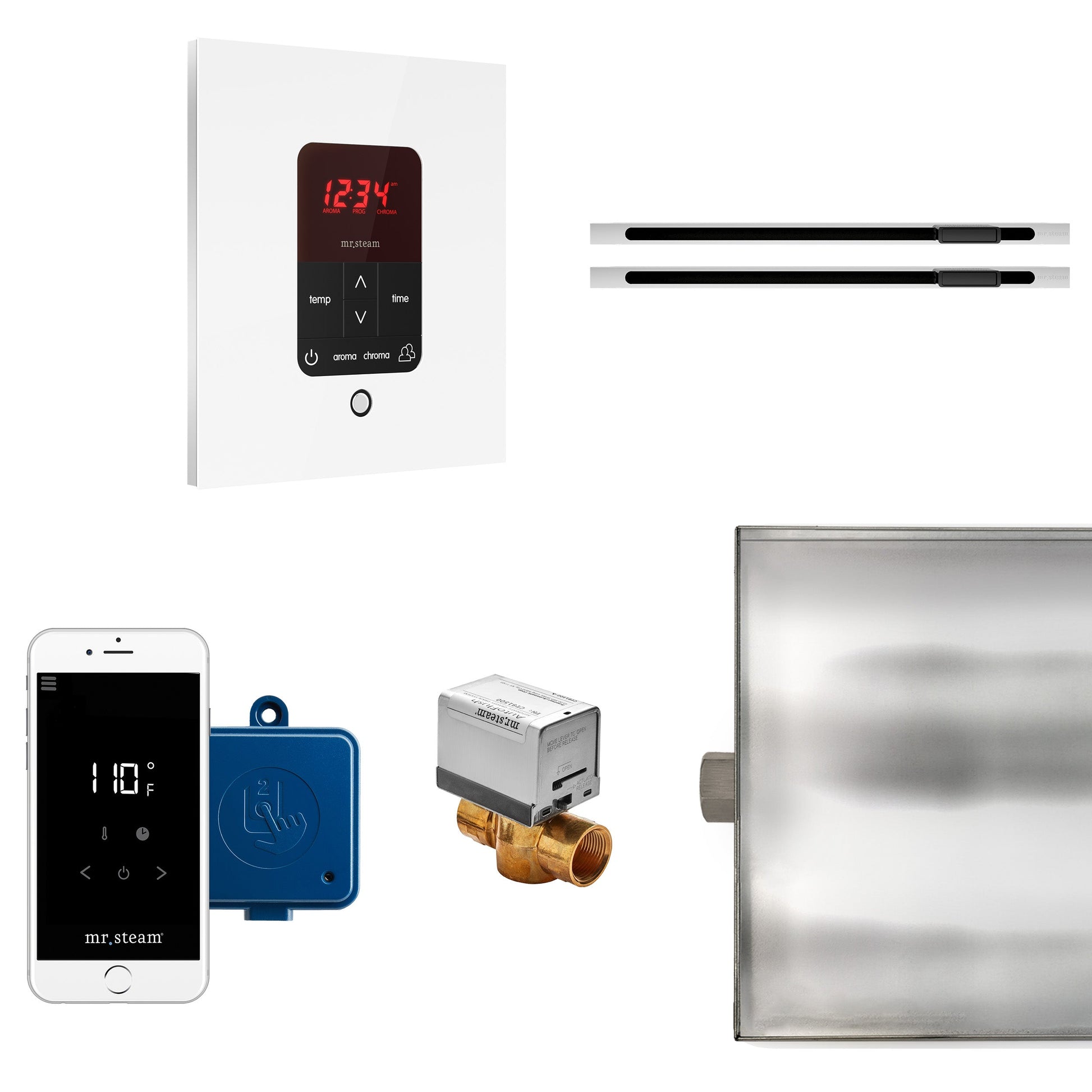 Mr. Steam BTLRLXSWH MS Butler® Max Linear Square in White