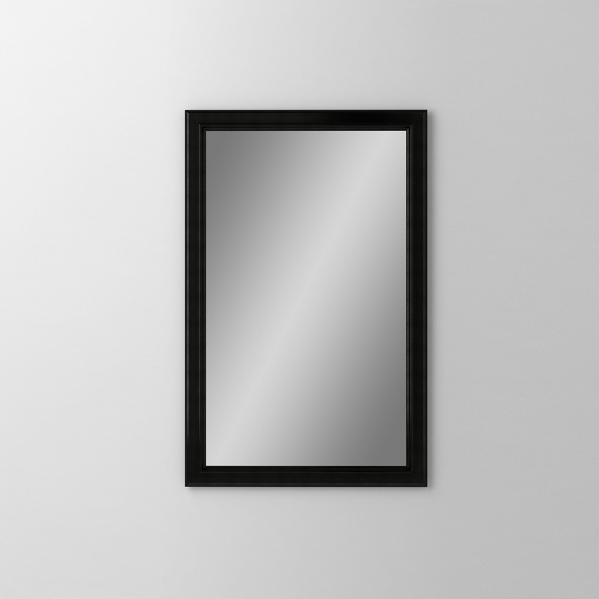 Main Line 19-1/4" x 30" x 6" bryn mawr framed cabinet in classic gray interior and brushed black finish with left hinge and electric option