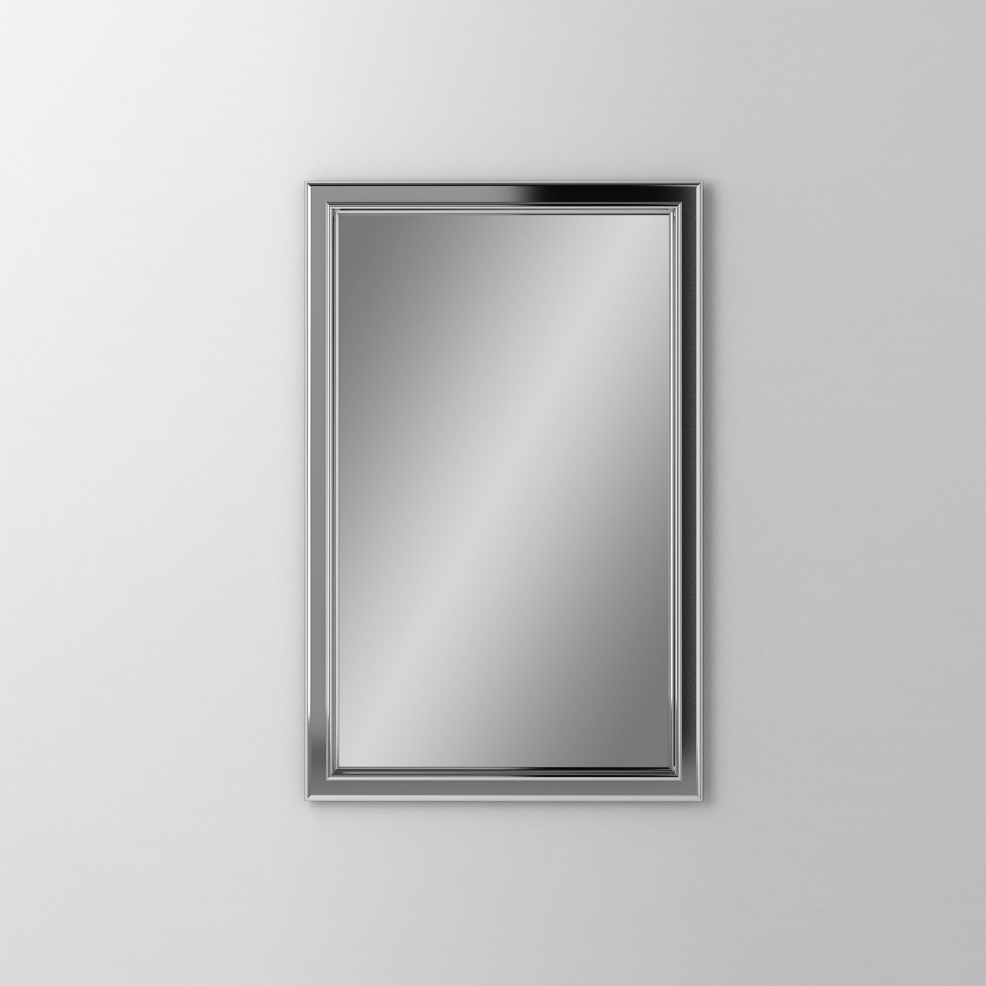 Main Line 19-1/4" x 30" x 6" bryn mawr framed cabinet in classic gray interior and chrome finish with right hinge and electric option