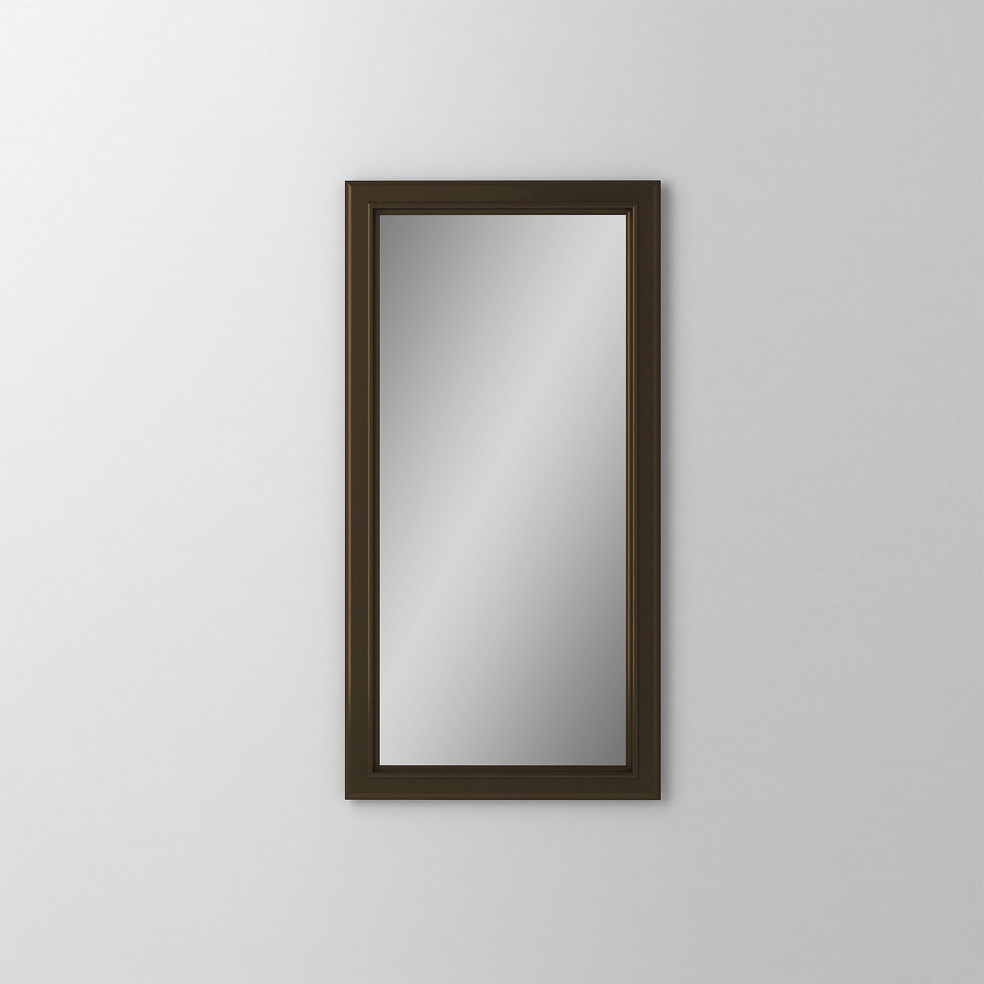 Main Line 23-1/4" x 39-3/8" x 4" bryn mawr framed cabinet in classic gray interior and brushed bronze finish with left hinge and electric option