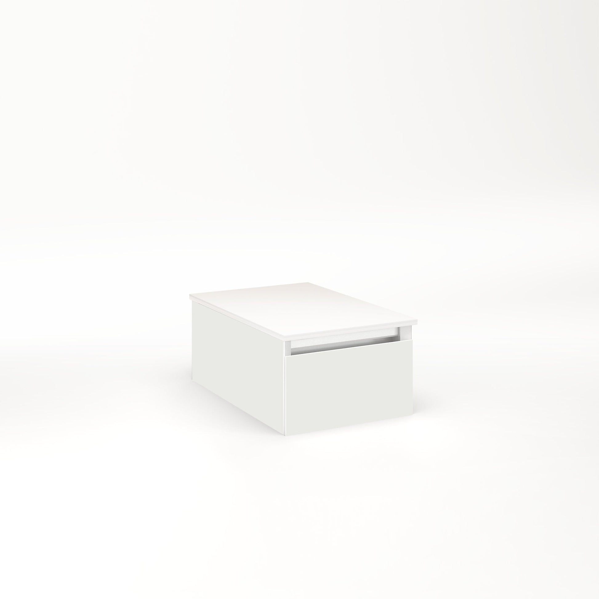 Cartesian 12-1/8" x 7-1/2" x 18-3/4" slim drawer vanity in beach with slow-close full drawer and night light in 5000K temperature (cool light)