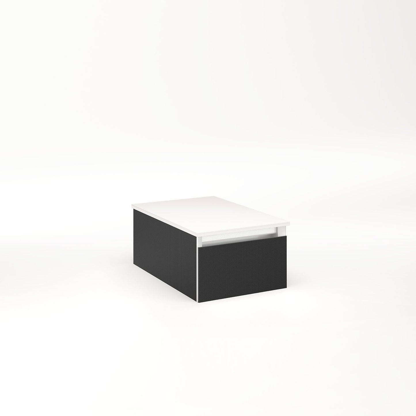 Cartesian 12-1/8" x 7-1/2" x 18-3/4" slim drawer vanity in smoke screen with slow-close full drawer and no night light