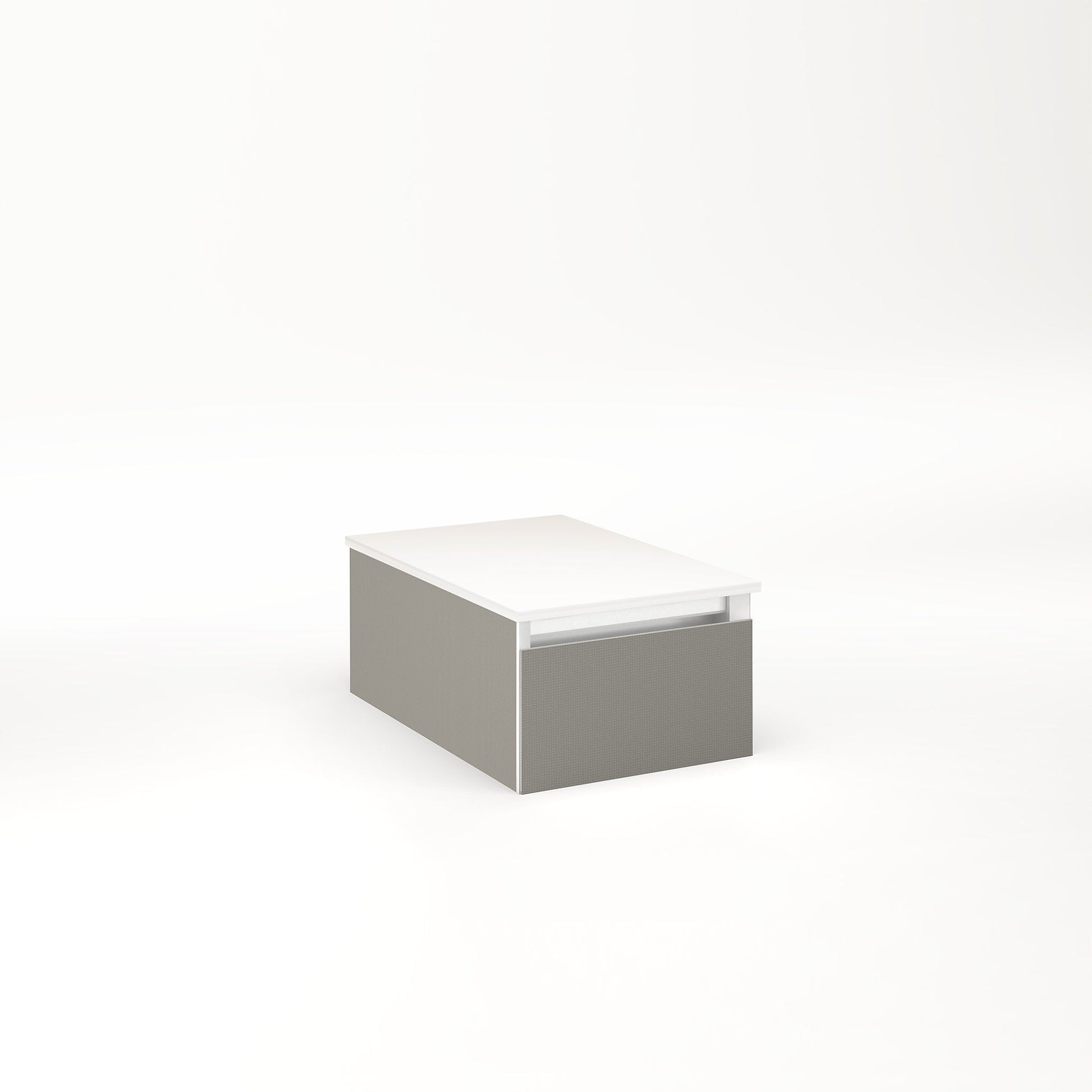 Cartesian 12-1/8" x 7-1/2" x 18-3/4" slim drawer vanity in silver screen with slow-close full drawer and no night light