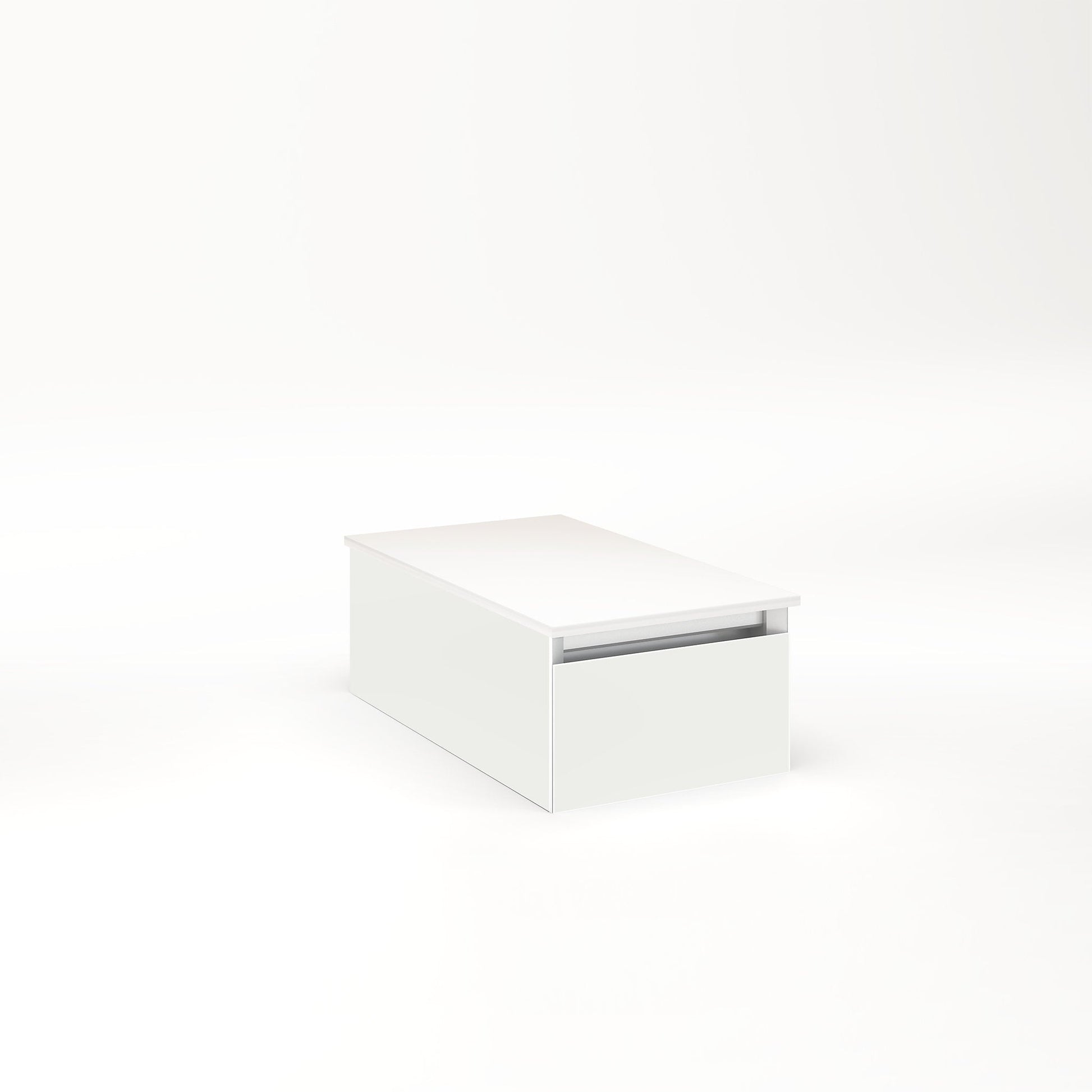 Cartesian 12-1/8" x 7-1/2" x 21-3/4" slim drawer vanity in beach with slow-close full drawer and night light in 5000K temperature (cool light)