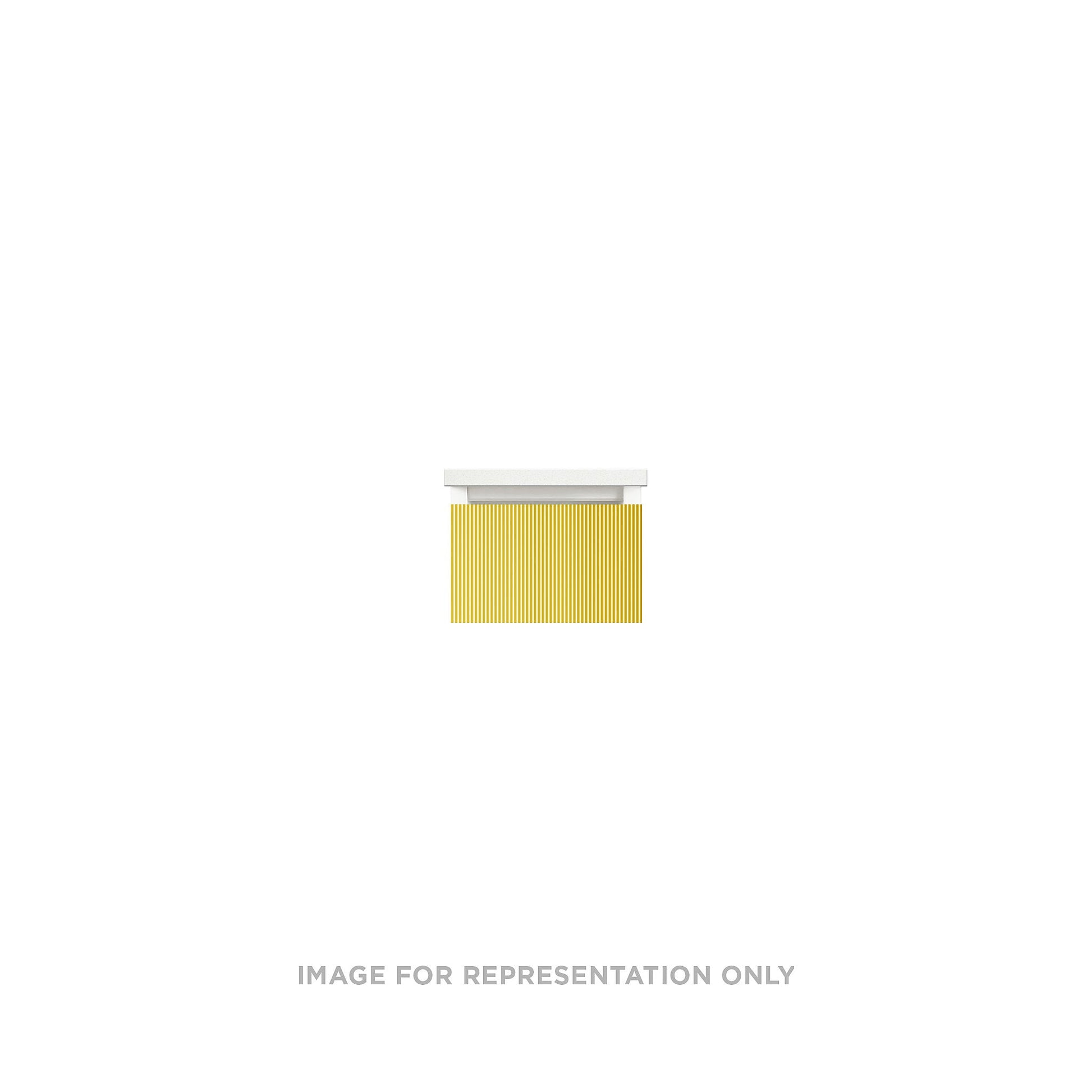 Cartesian 12-1/8" x 7-1/2" x 21-3/4" slim drawer vanity in reeded brass with slow-close full drawer and no night light