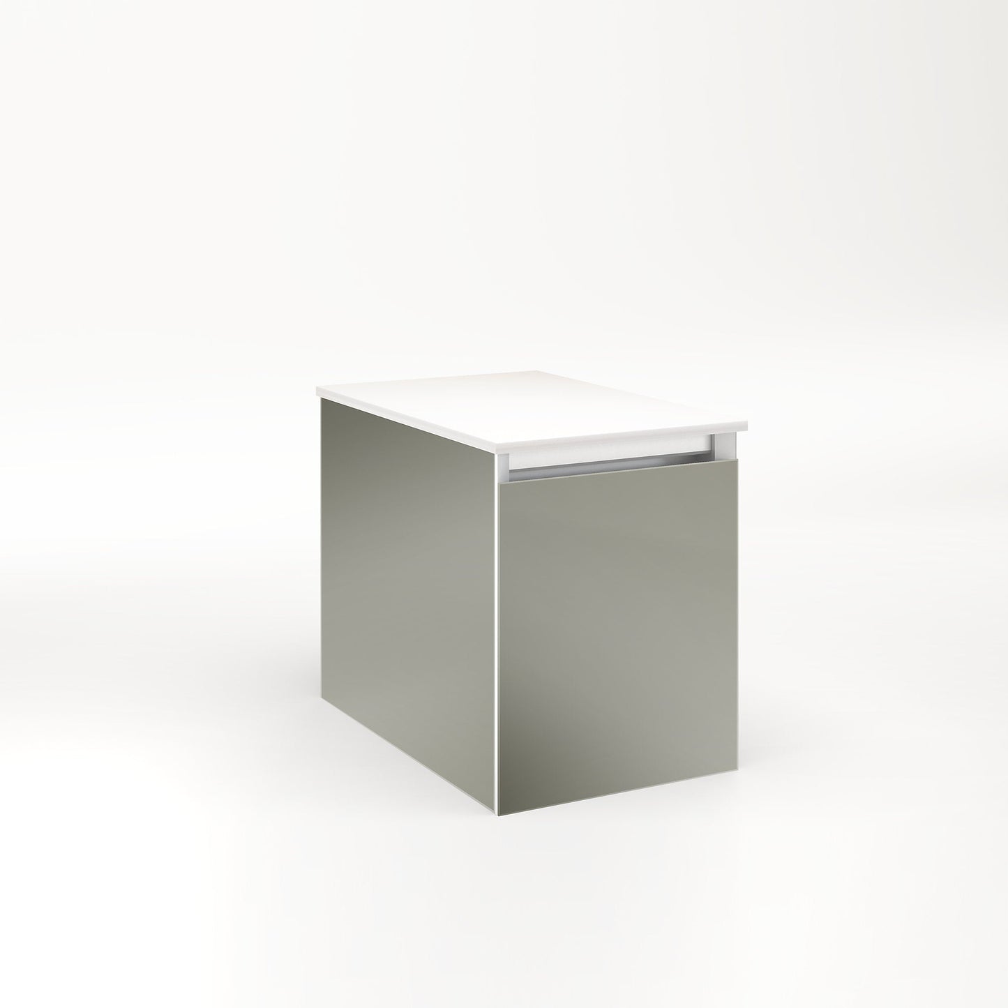 Cartesian 12-1/8" x 15" x 18-3/4" single drawer vanity in mirror with slow-close full drawer and night light in 5000K temperature (cool light)