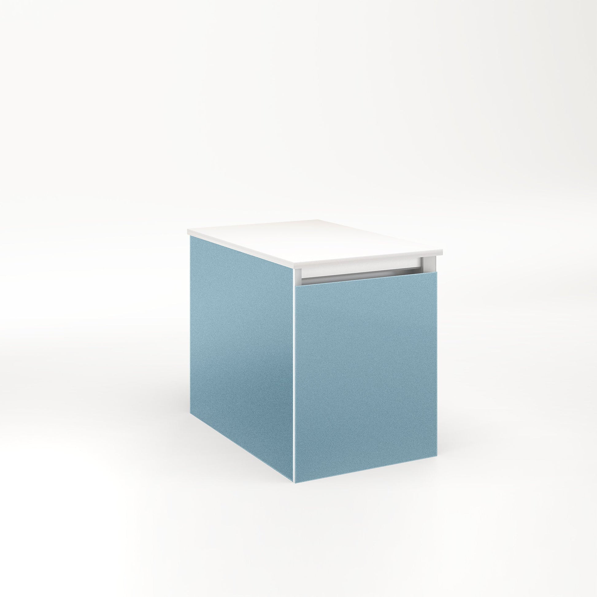 Cartesian 12-1/8" x 15" x 18-3/4" single drawer vanity in ocean with slow-close full drawer and night light in 5000K temperature (cool light)