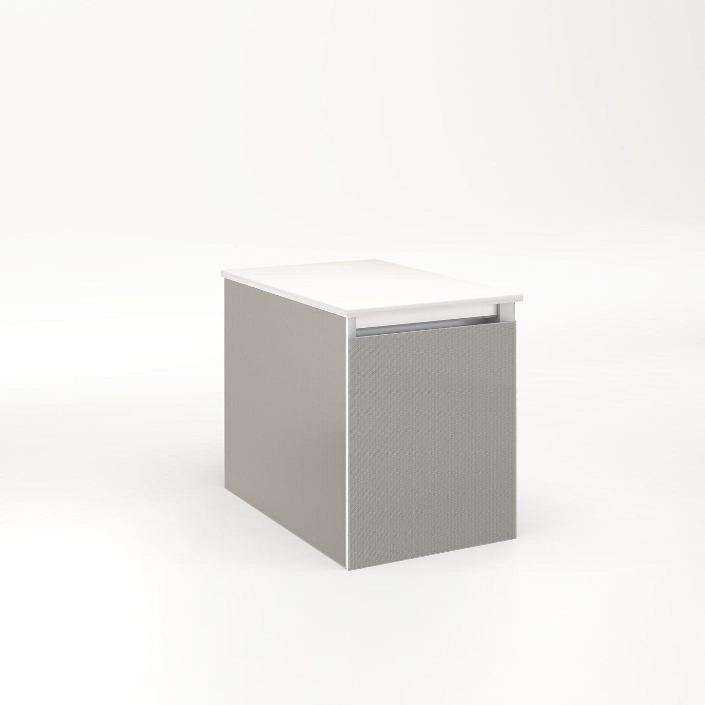 Cartesian 12-1/8" x 15" x 18-3/4" single drawer vanity in smoke screen with slow-close full drawer and no night light