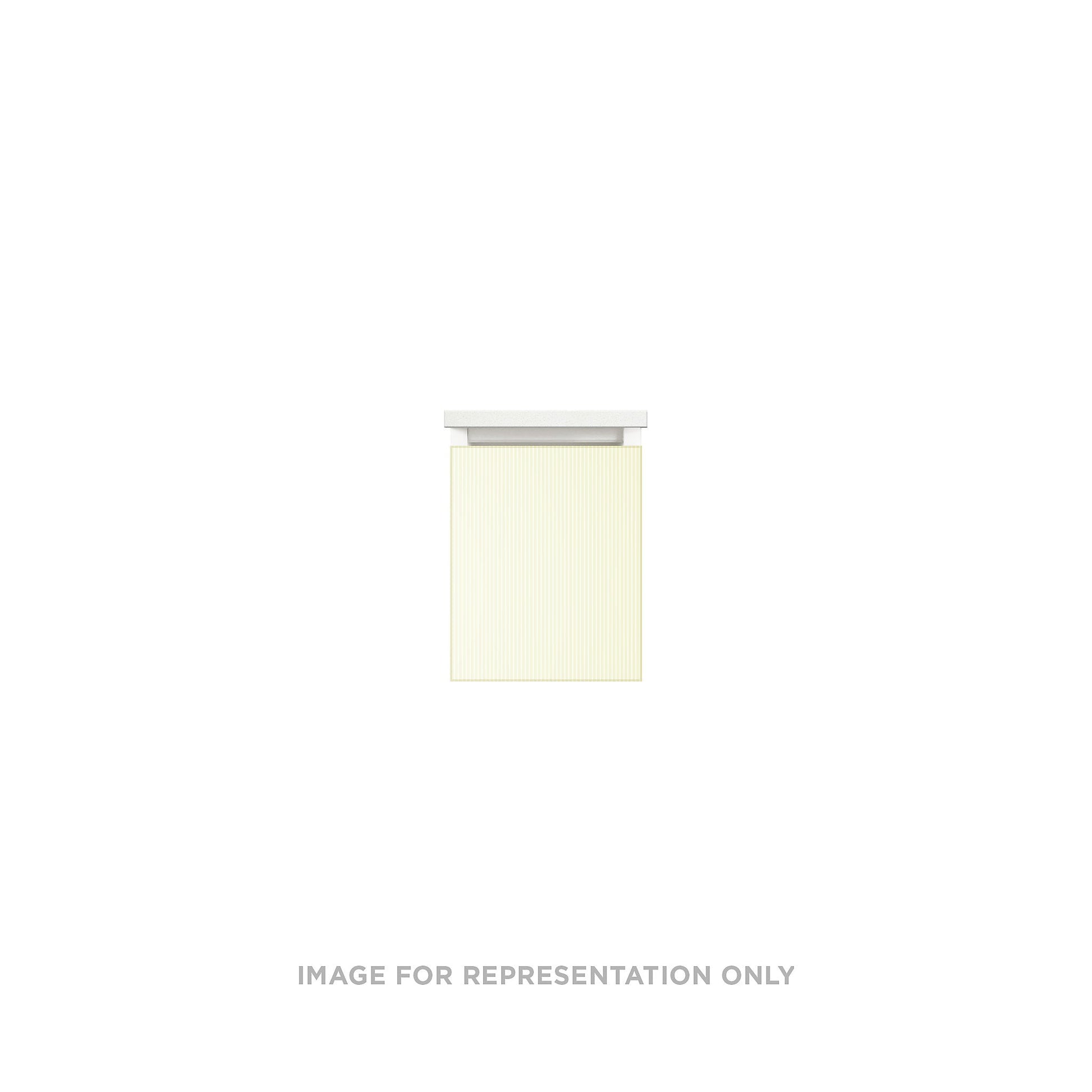 Cartesian 12-1/8" x 15" x 18-3/4" single drawer vanity in reeded white with slow-close full drawer and no night light