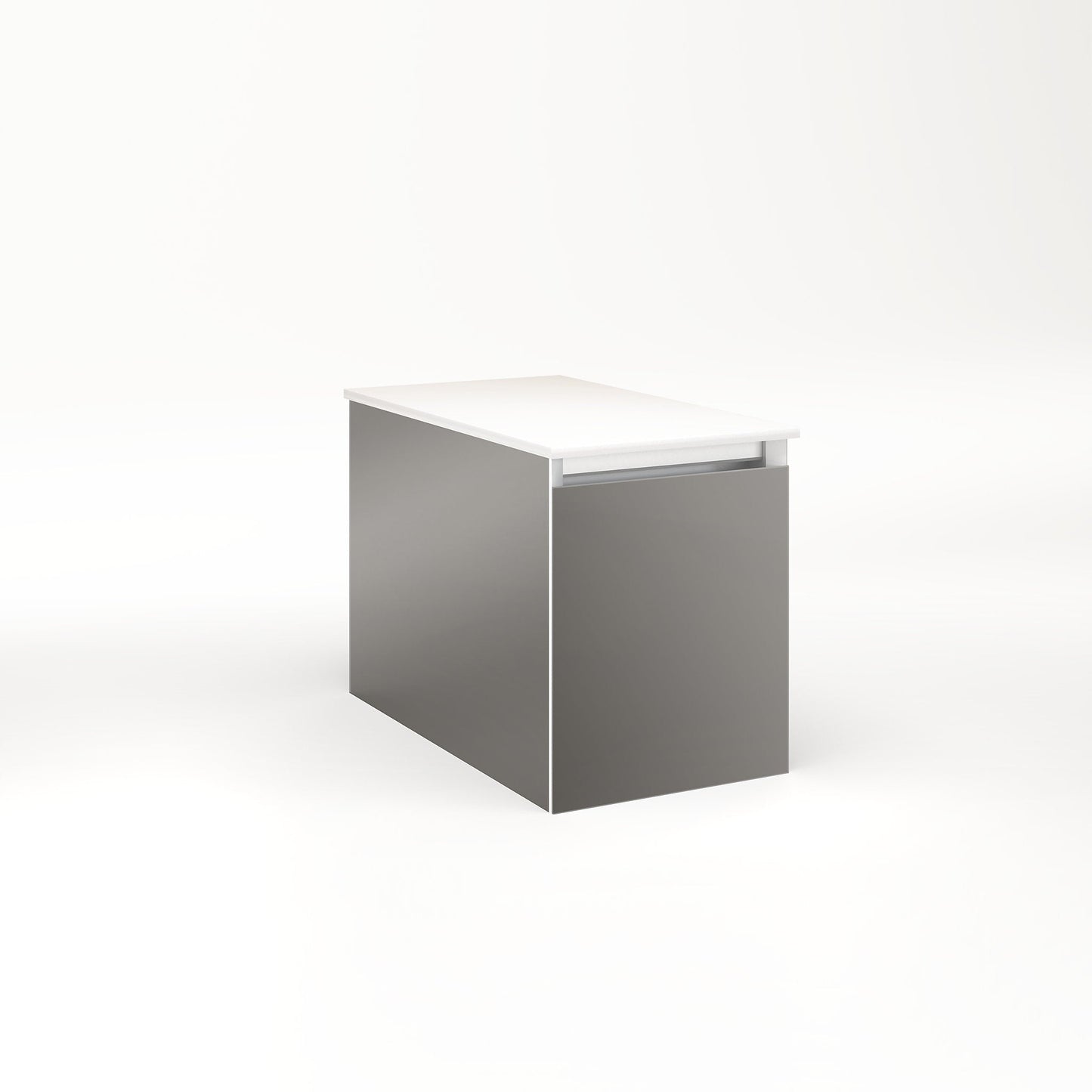 Cartesian 12-1/8" x 15" x 21-3/4" single drawer vanity in tinted gray mirror with slow-close full drawer and night light in 5000K temperature (cool light)