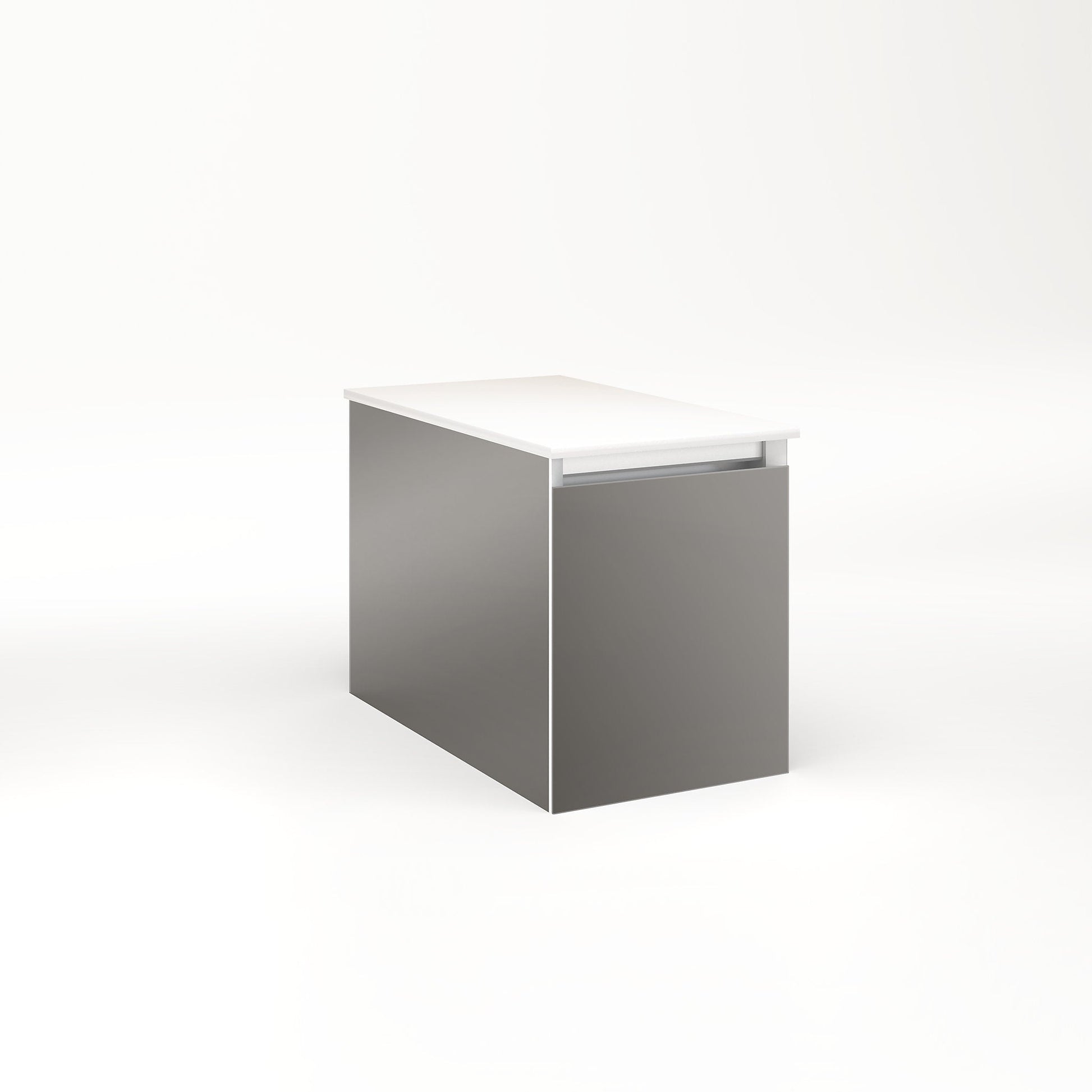 Cartesian 12-1/8" x 15" x 21-3/4" single drawer vanity in tinted gray mirror with slow-close full drawer and night light in 5000K temperature (cool light)