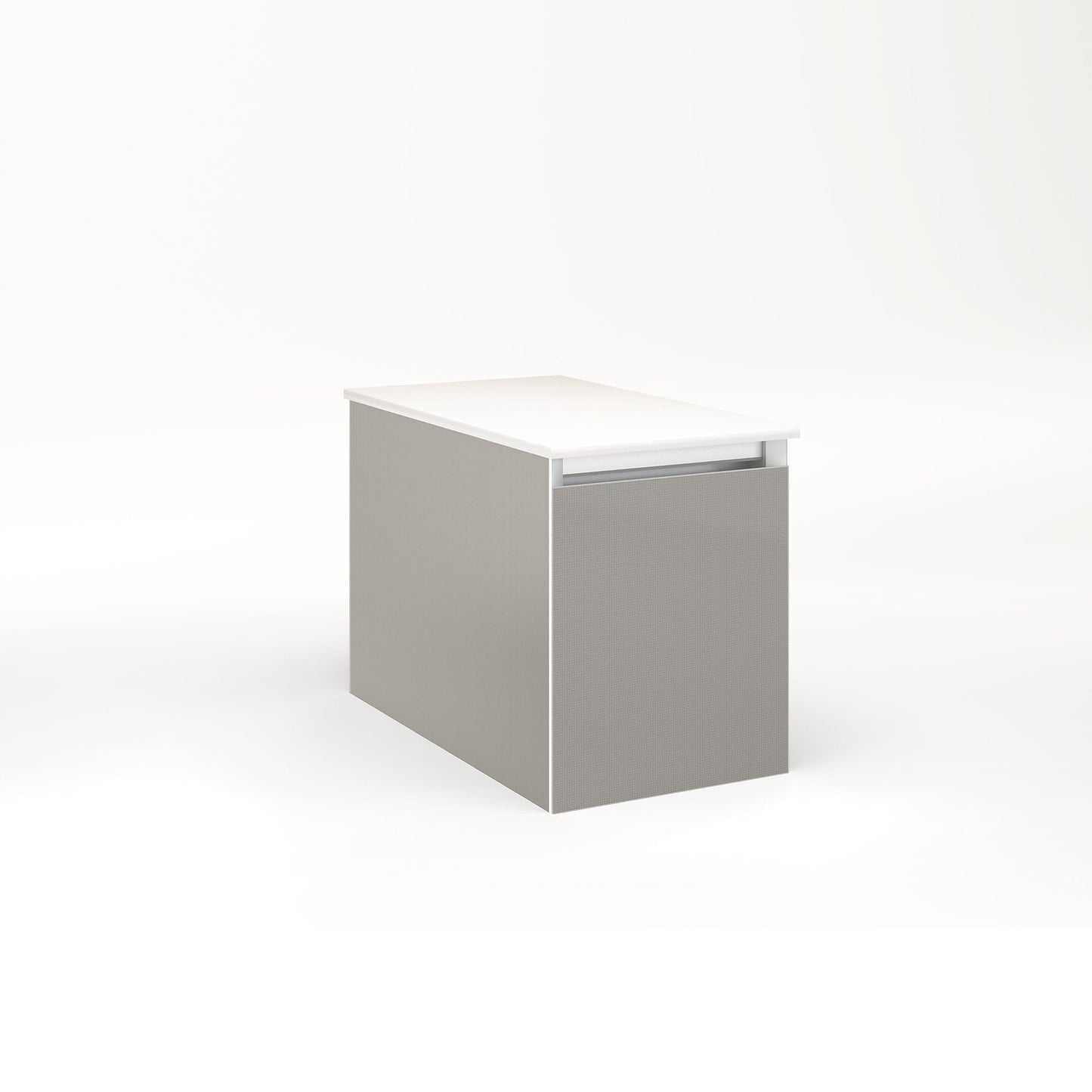 Cartesian 12-1/8" x 15" x 21-3/4" slim drawer vanity in silver screen with slow-close full drawer and selectable night light in 2700K/4000K temperature (warm/cool light)