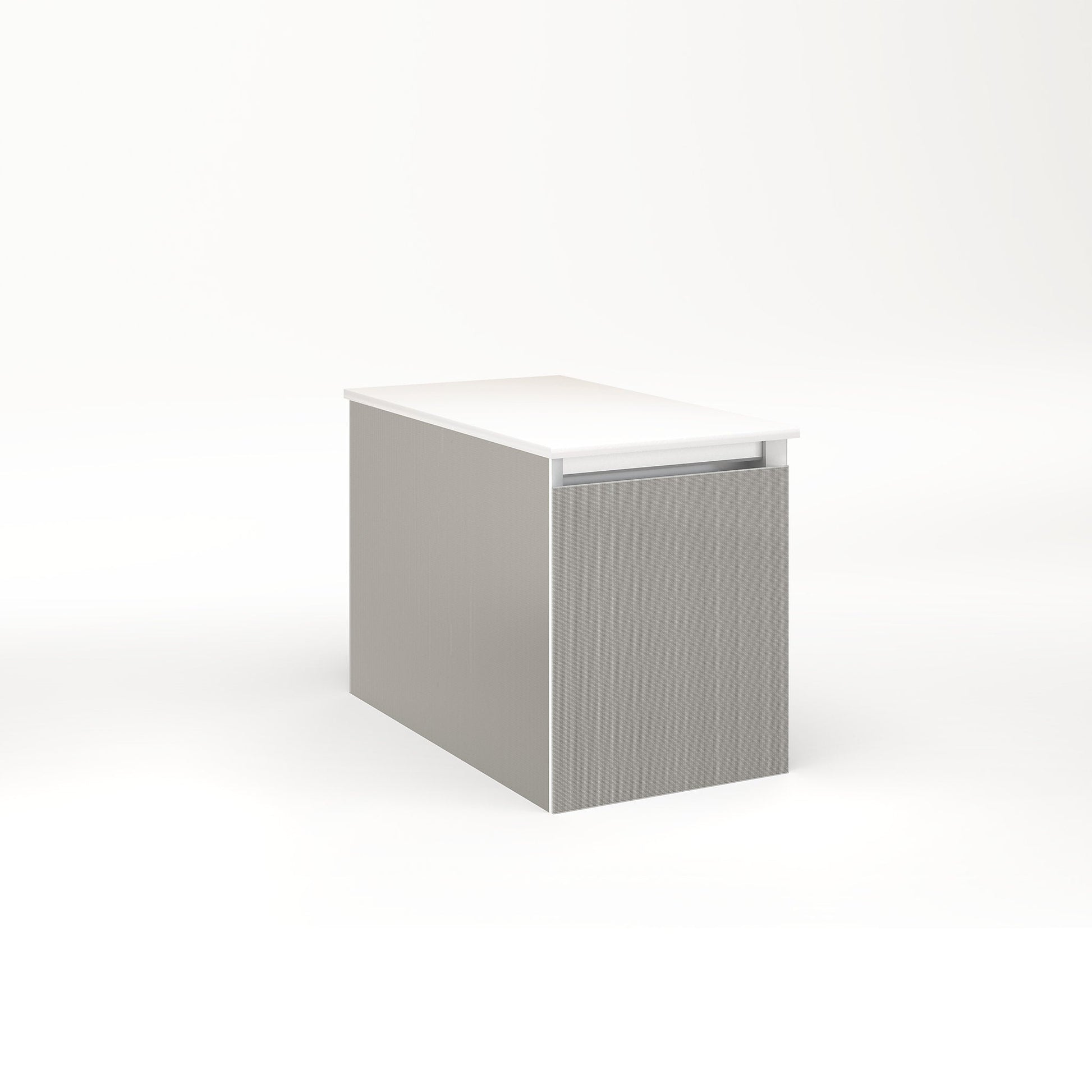 Cartesian 12-1/8" x 15" x 21-3/4" slim drawer vanity in silver screen with slow-close full drawer and selectable night light in 2700K/4000K temperature (warm/cool light)