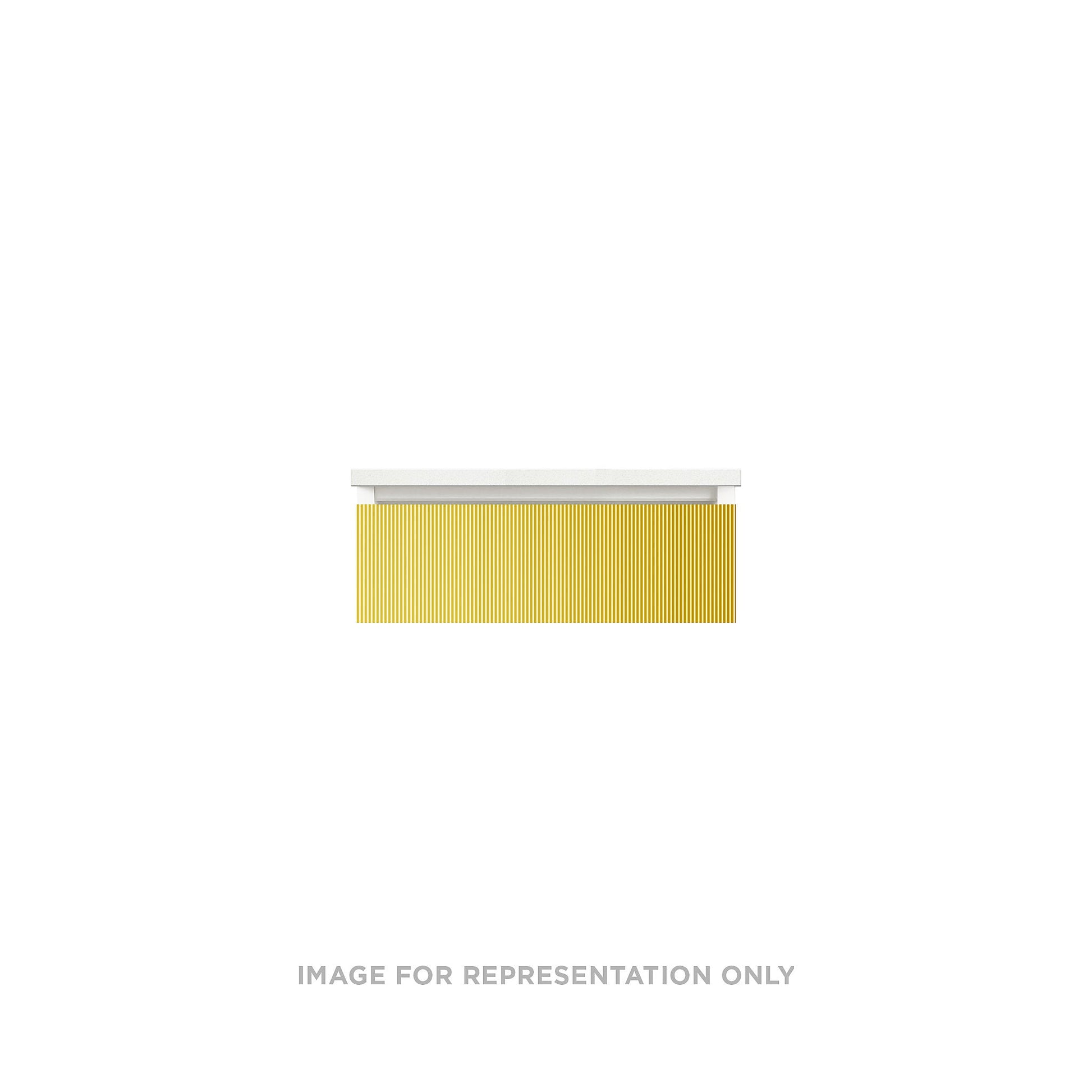 Cartesian 24-1/8" x 7-1/2" x 21-3/4" slim drawer vanity in reeded brass with slow-close tip out drawer and no night light
