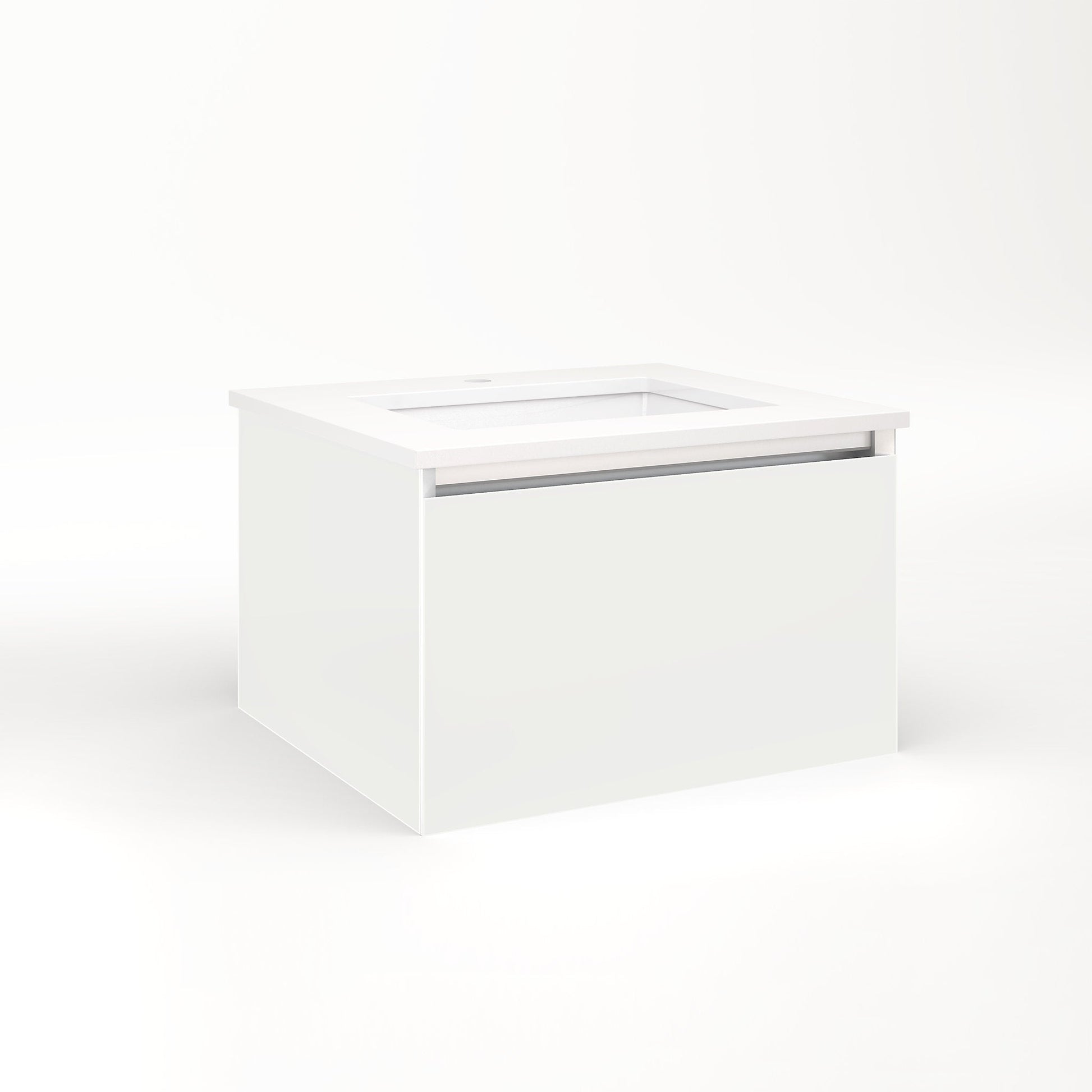 Cartesian 24-1/8" x 15" x 21-3/4" single drawer vanity in beach with slow-close full drawer and night light in 5000K temperature (cool light)