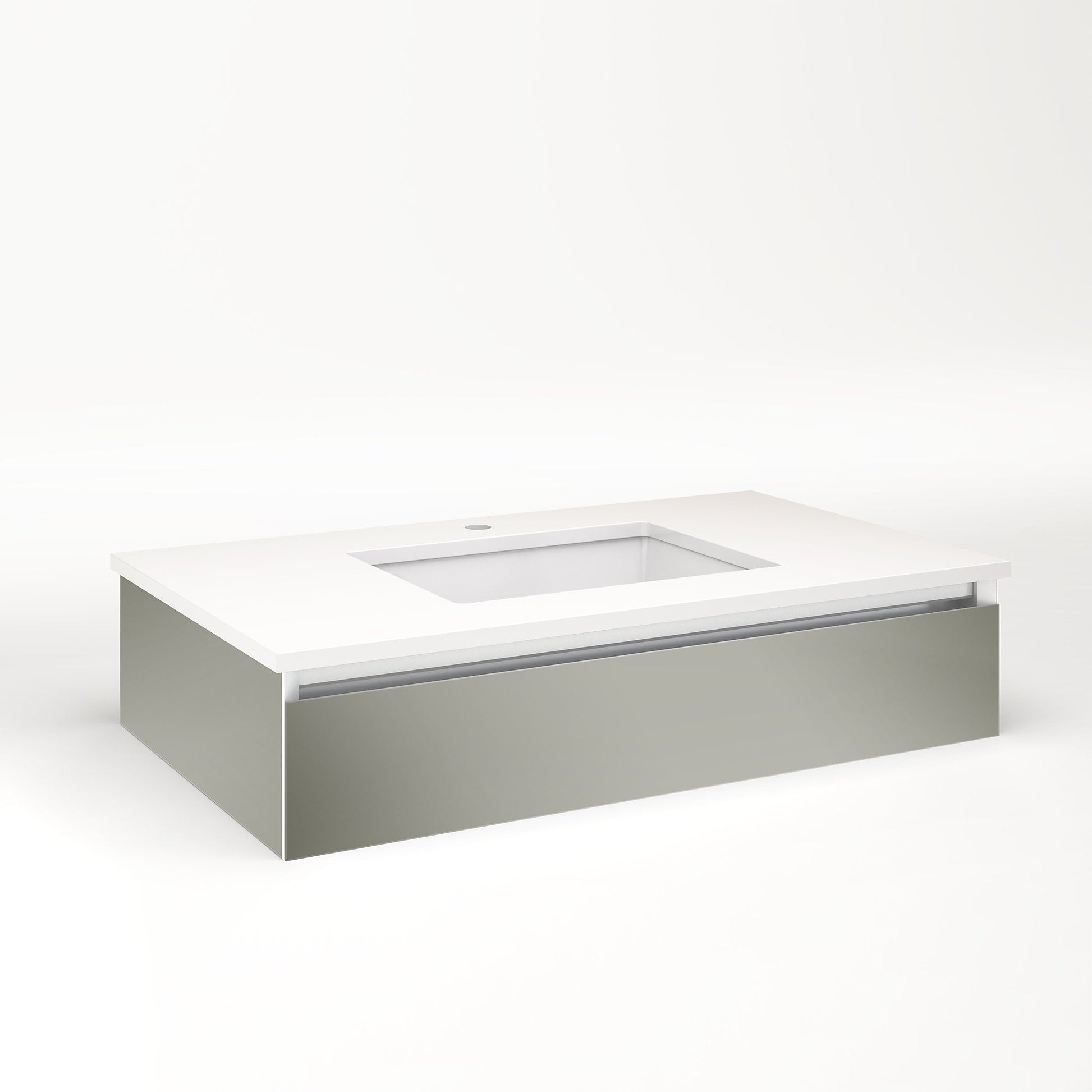 Cartesian 36-1/8" x 7-1/2" x 21-3/4" slim drawer vanity in mirror with slow-close tip out drawer and selectable night light in 2700K/4000K temperature (warm/cool light)