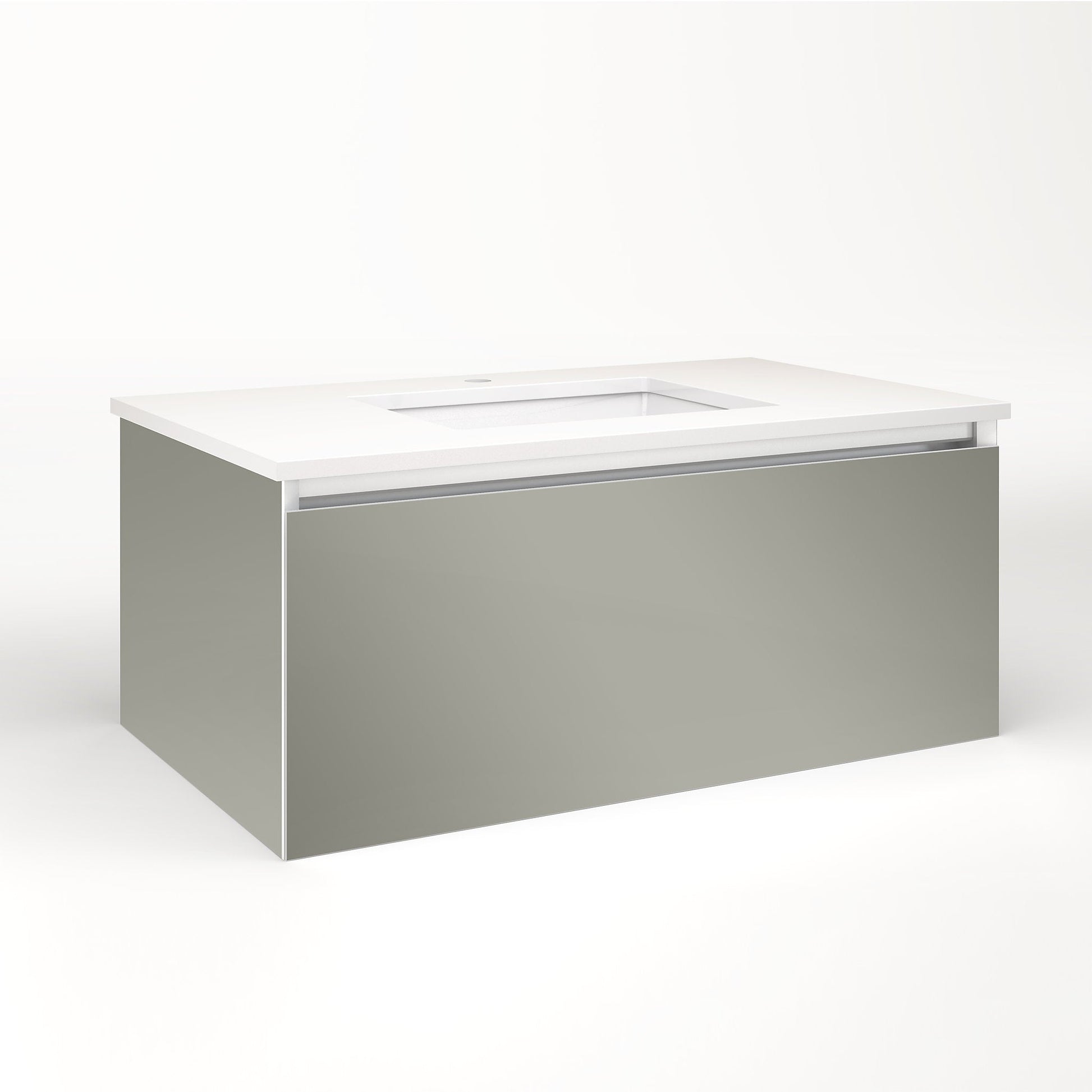 Cartesian 36-1/8" x 15" x 21-3/4" single drawer vanity in mirror with slow-close plumbing drawer and night light in 5000K temperature (cool light)