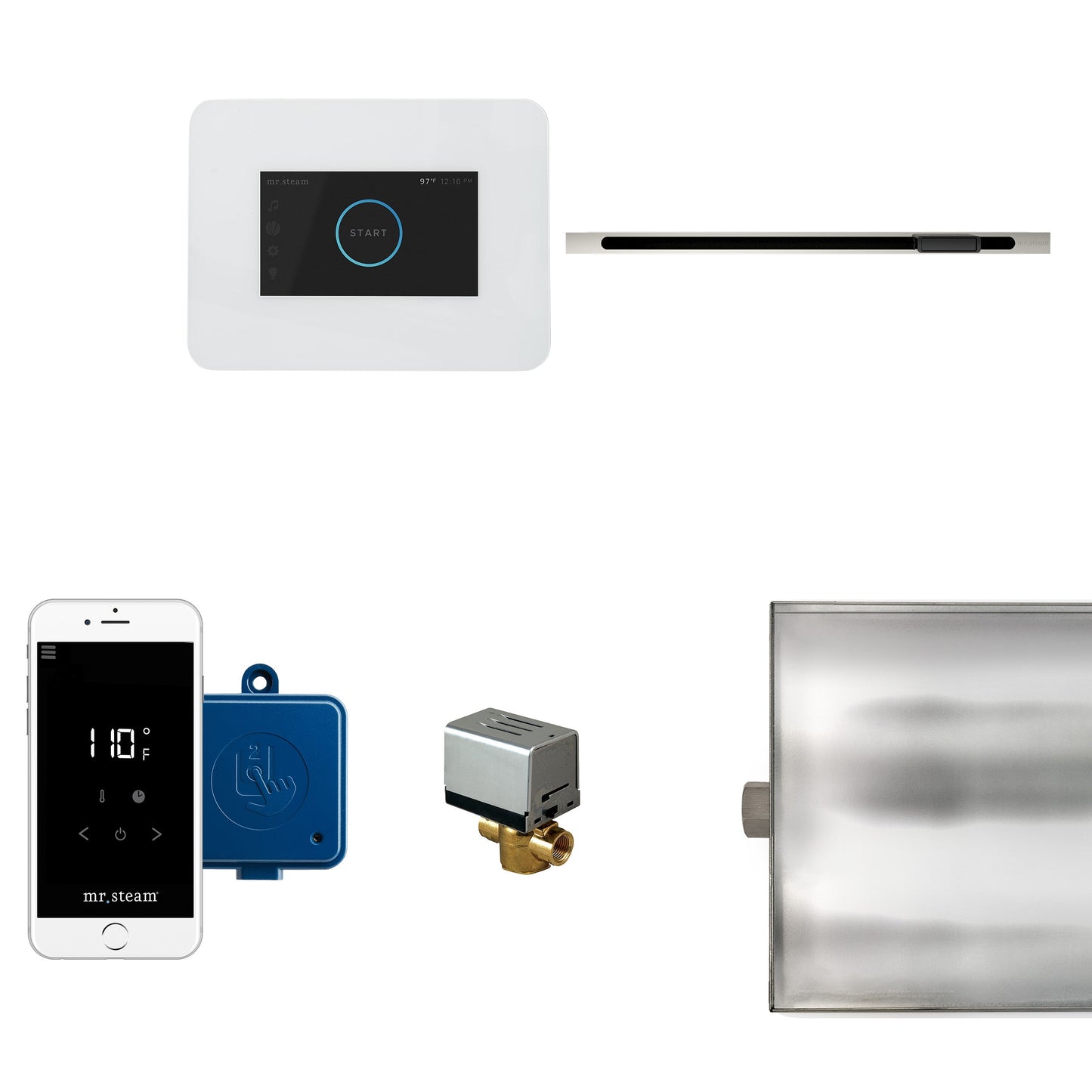 Mr. Steam I3BTLRLWH-PN iButler® Polished Nickel Linear in White