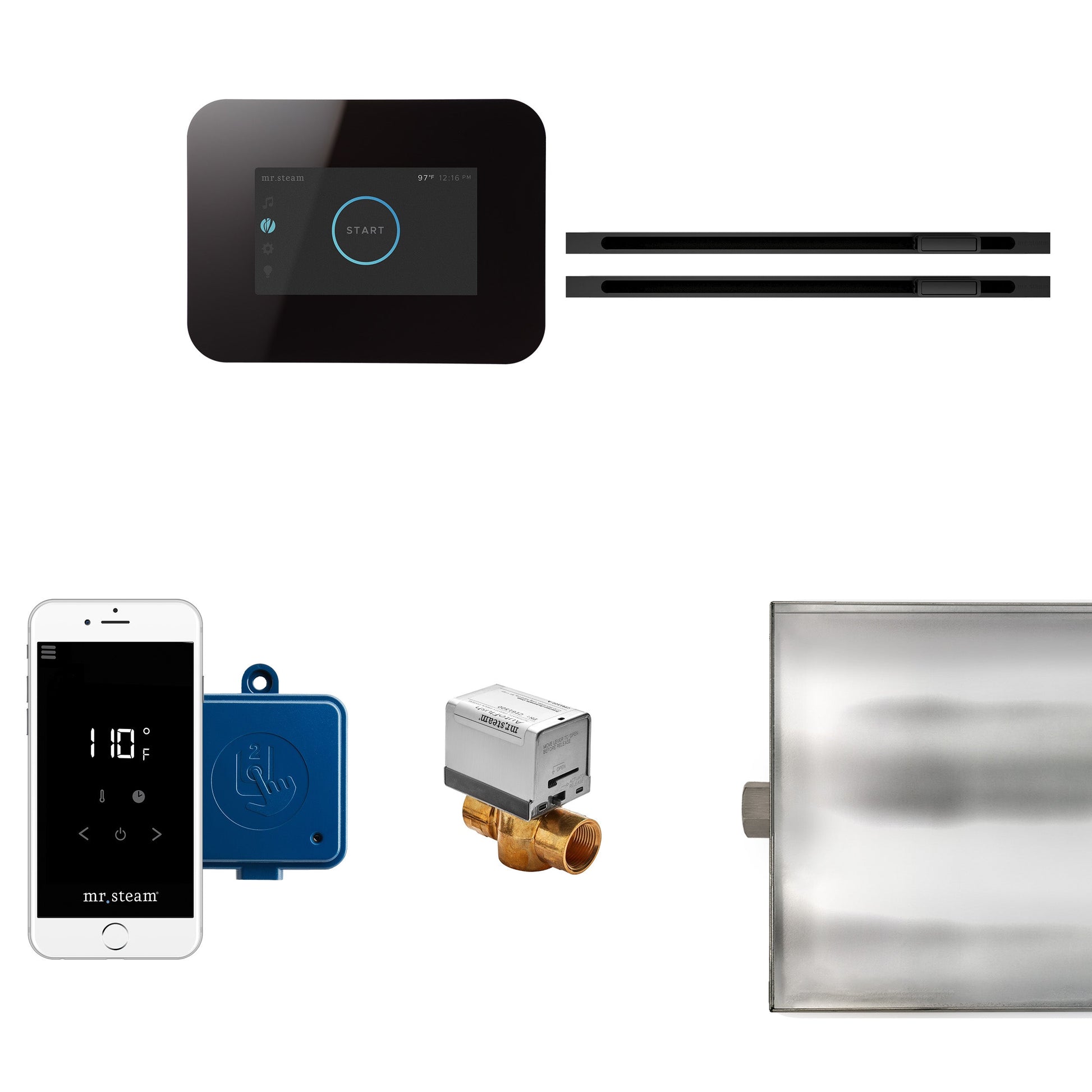 Mr. Steam I3BTLRLXBK-MB iButler® Max Matte Black Linear in Black