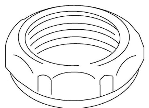 KOHLER K-21587 Nut,1-1/2 S.J,Brass,Plt.