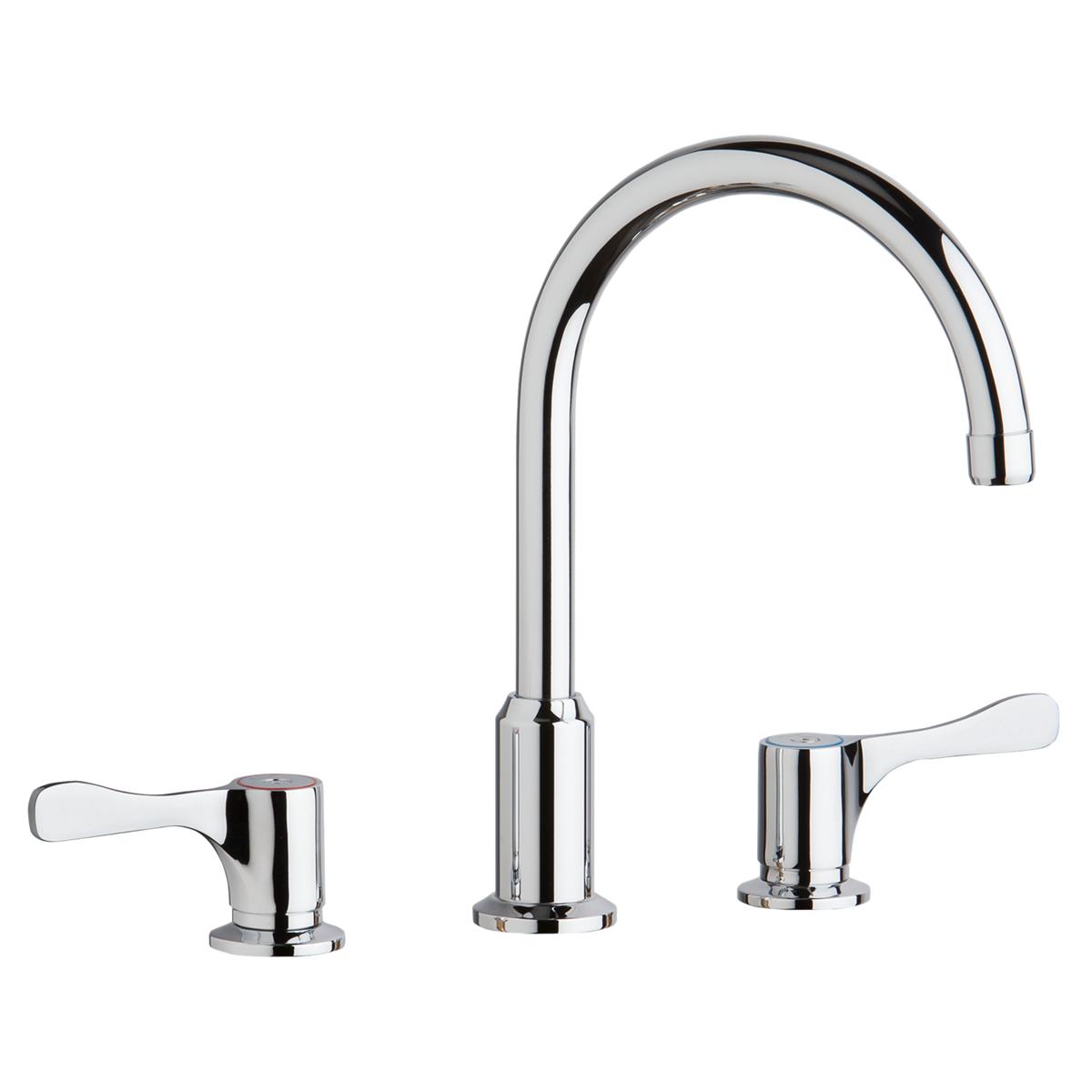 Elkay 8" Centerset Concealed Deck Mount Faucet with Arc Spout and 4" Lever Handles Chrome