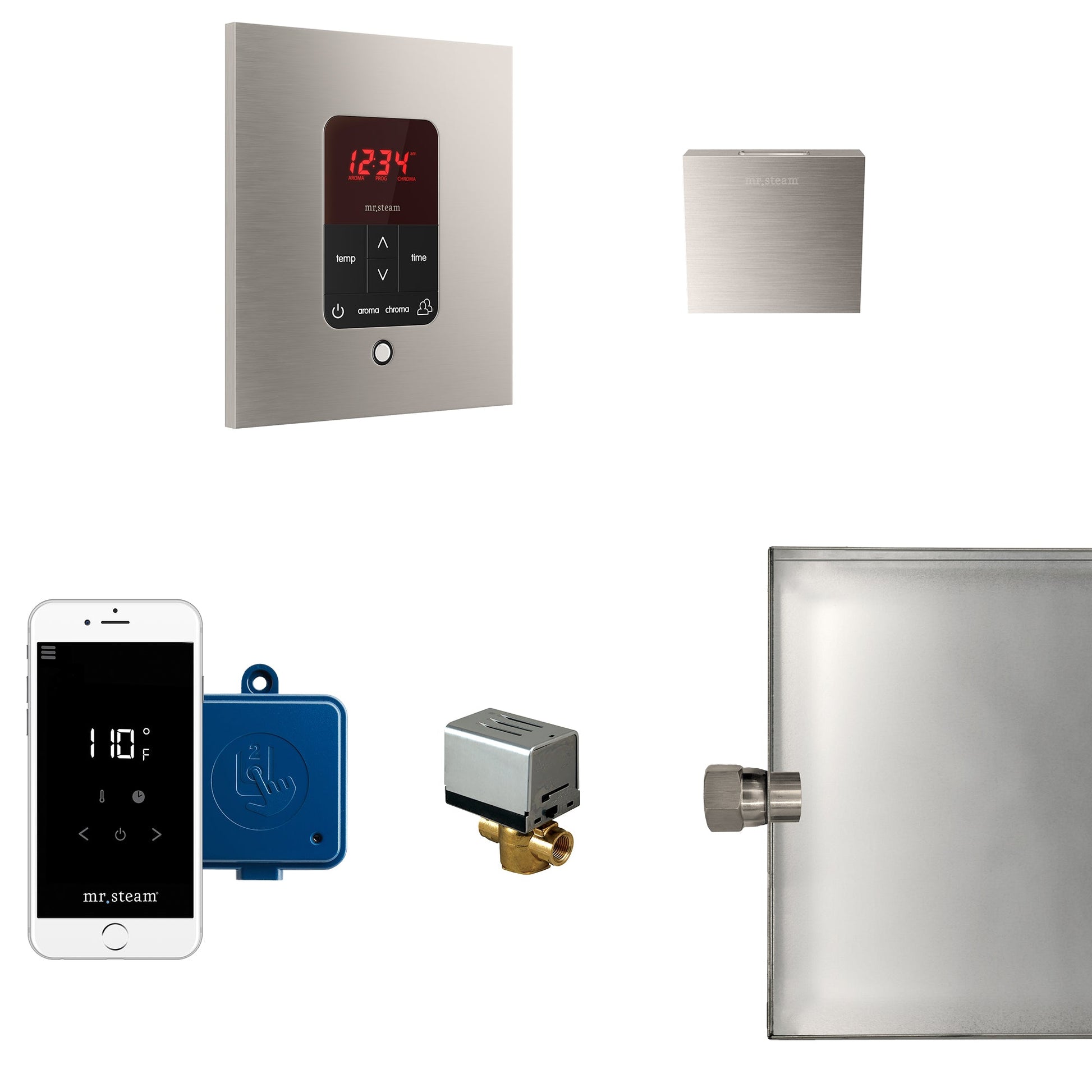 Mr. Steam MSBUTLER1SQ-BN MS Butler® Square in Brushed Nickel
