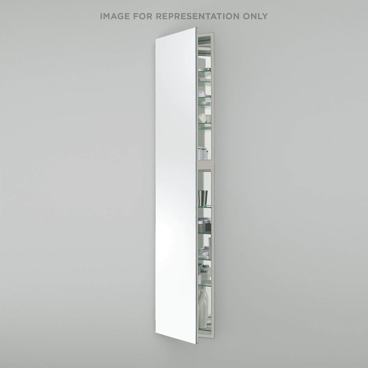 M Series 15-1/4" x 70" x 4" full length cabinet with polished edge, left hinge and electric