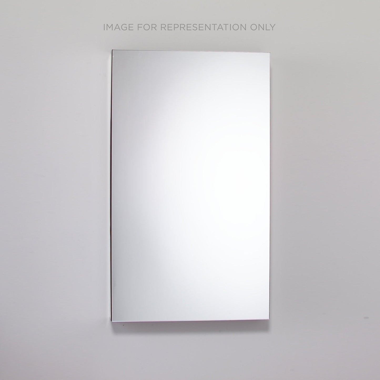 M Series 23-1/4" x 30" x 8" flat top cabinet with polished edge, right hinge, electric, night light and defogger