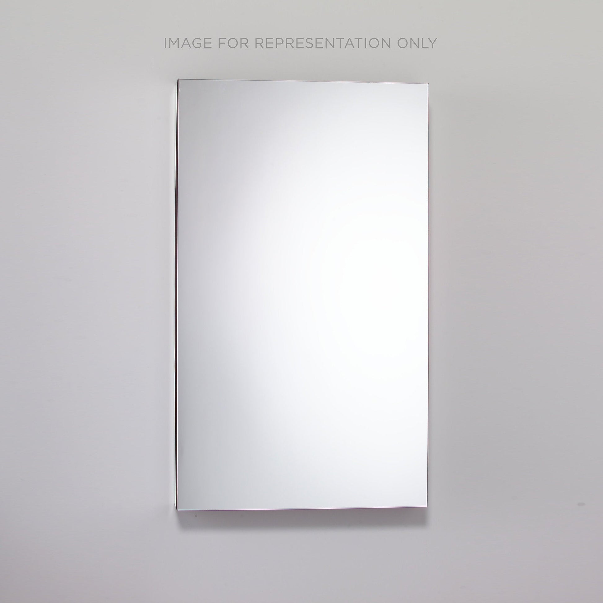 M Series 23-1/4" x 39-3/8" x 6" flat top cabinet with polished edge, right hinge, electric, night light and defogger