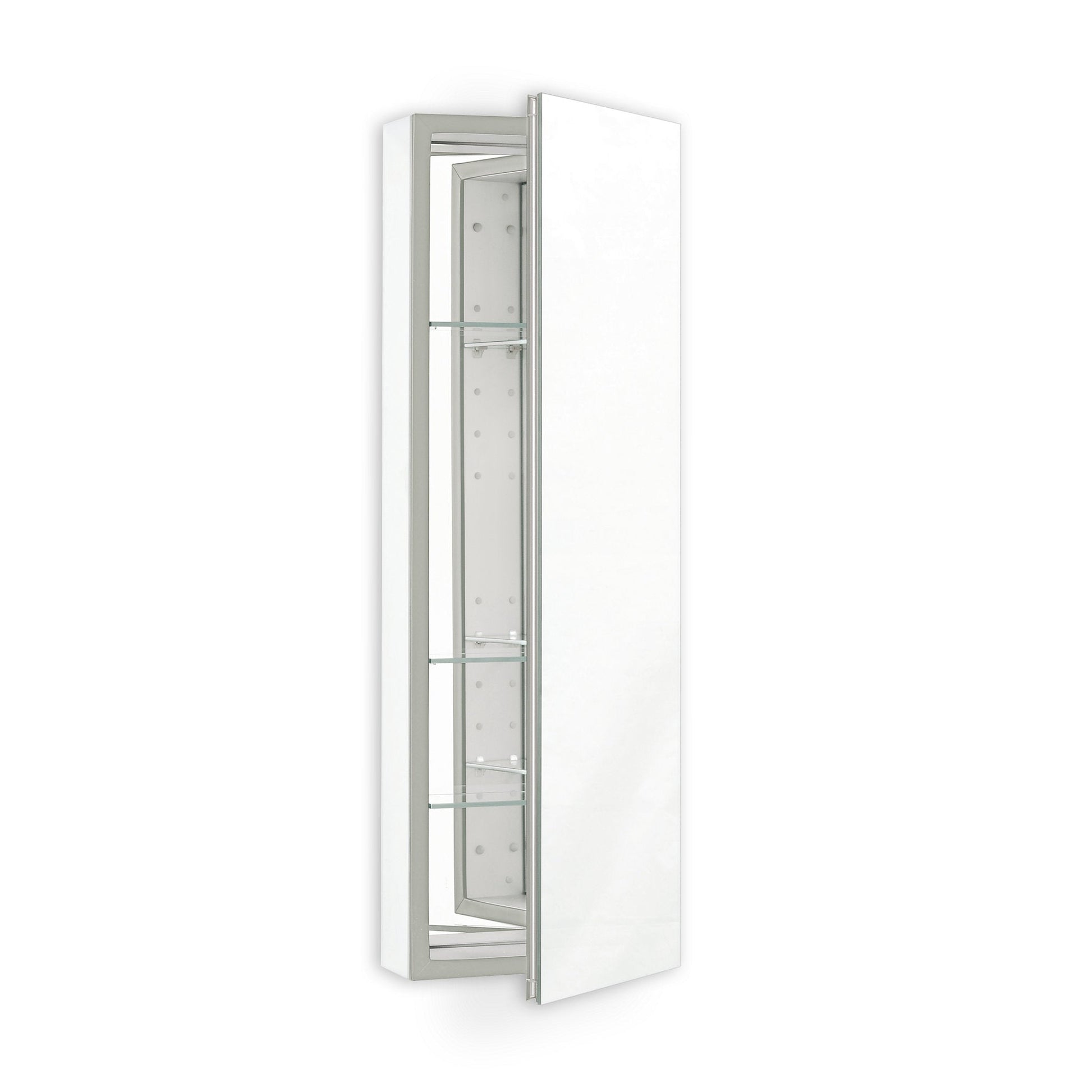 PL Series 15-1/4" x 39-3/8" x 4" flat top cabinet with polished edge, non-handed (reversible), black interior and non-electric