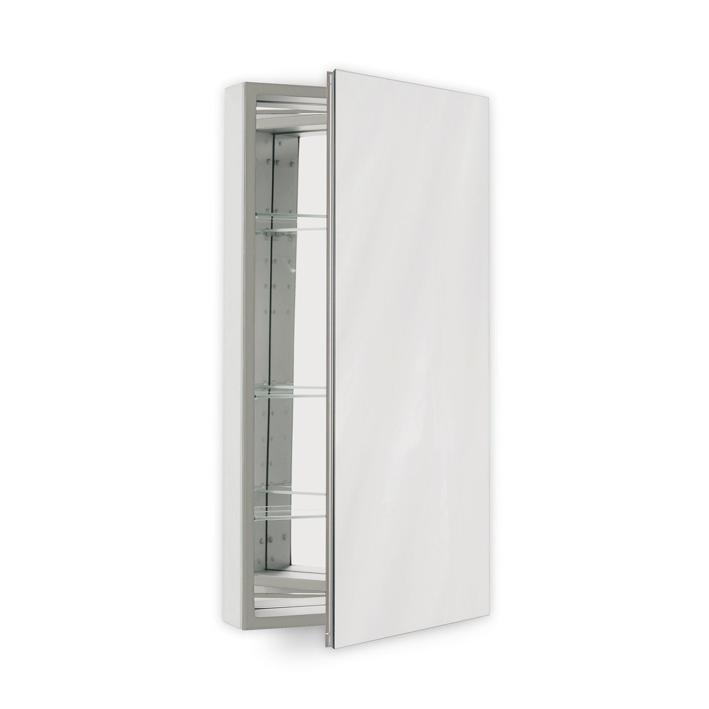 PL Series 23-1/4" x 30" x 4" flat top cabinet with polished edge, non-handed (reversible), black interior and non-electric