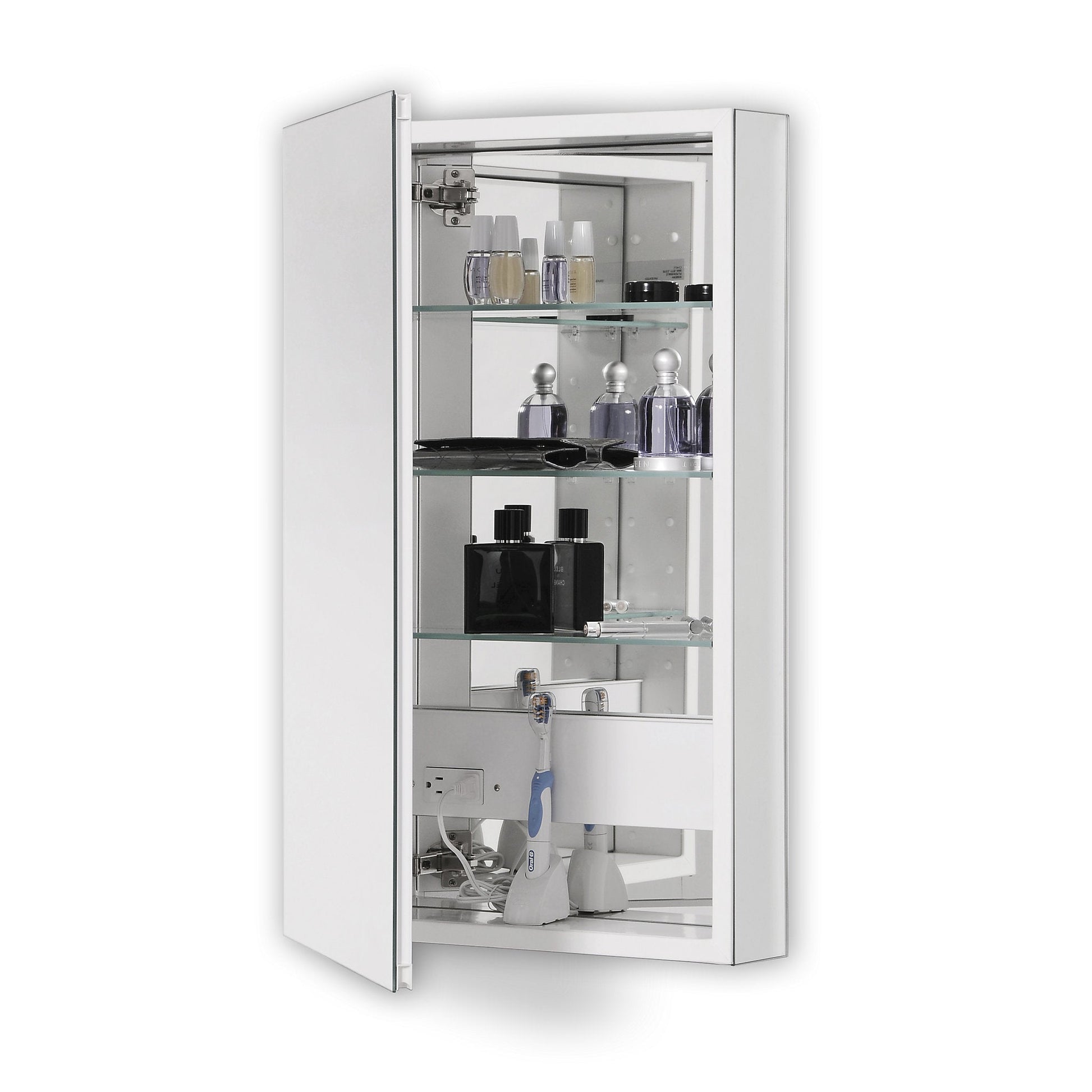 PL Series 23-1/4" x 39-3/8" x 4" flat top cabinet with bevel edge, left hinge, classic gray interior and electric