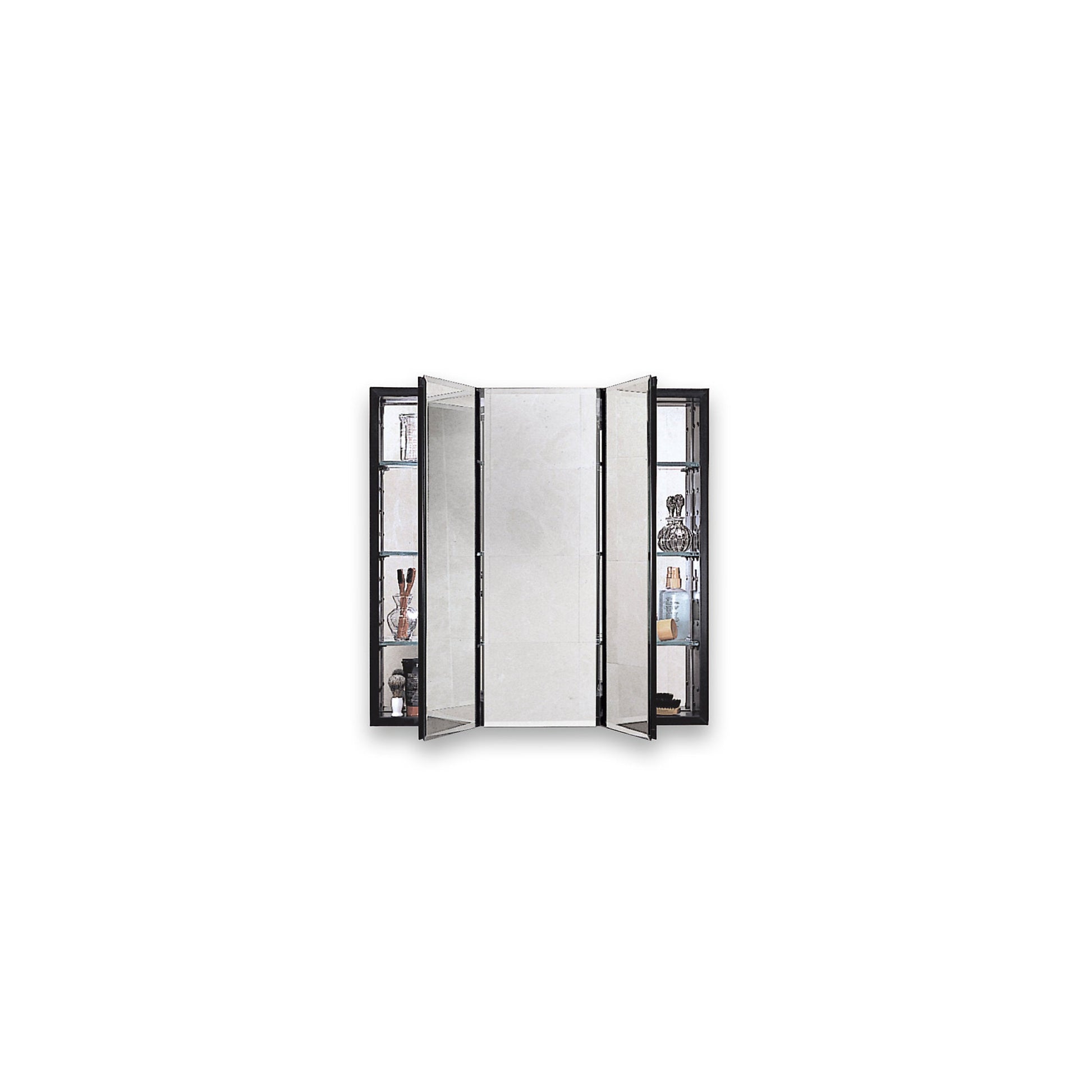 PL Series 30" x 30" x 4" three door cabinet with bevel edge, white interior and non-electric