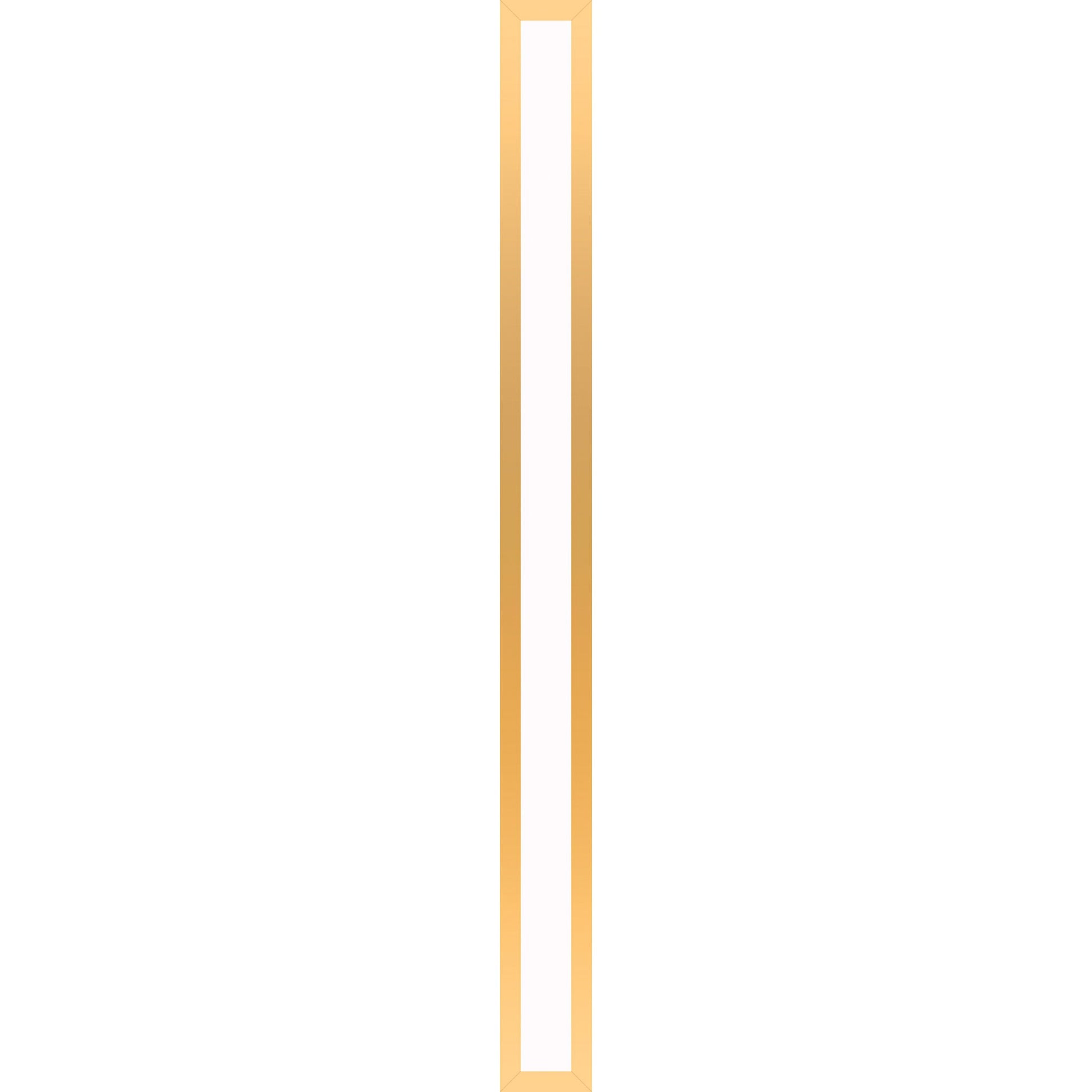 Profiles 3-1/2" x 39-3/8" x 4-5/8" framed lighting in matte gold with variable 2700K to 5600K temperature (warm to cool light)