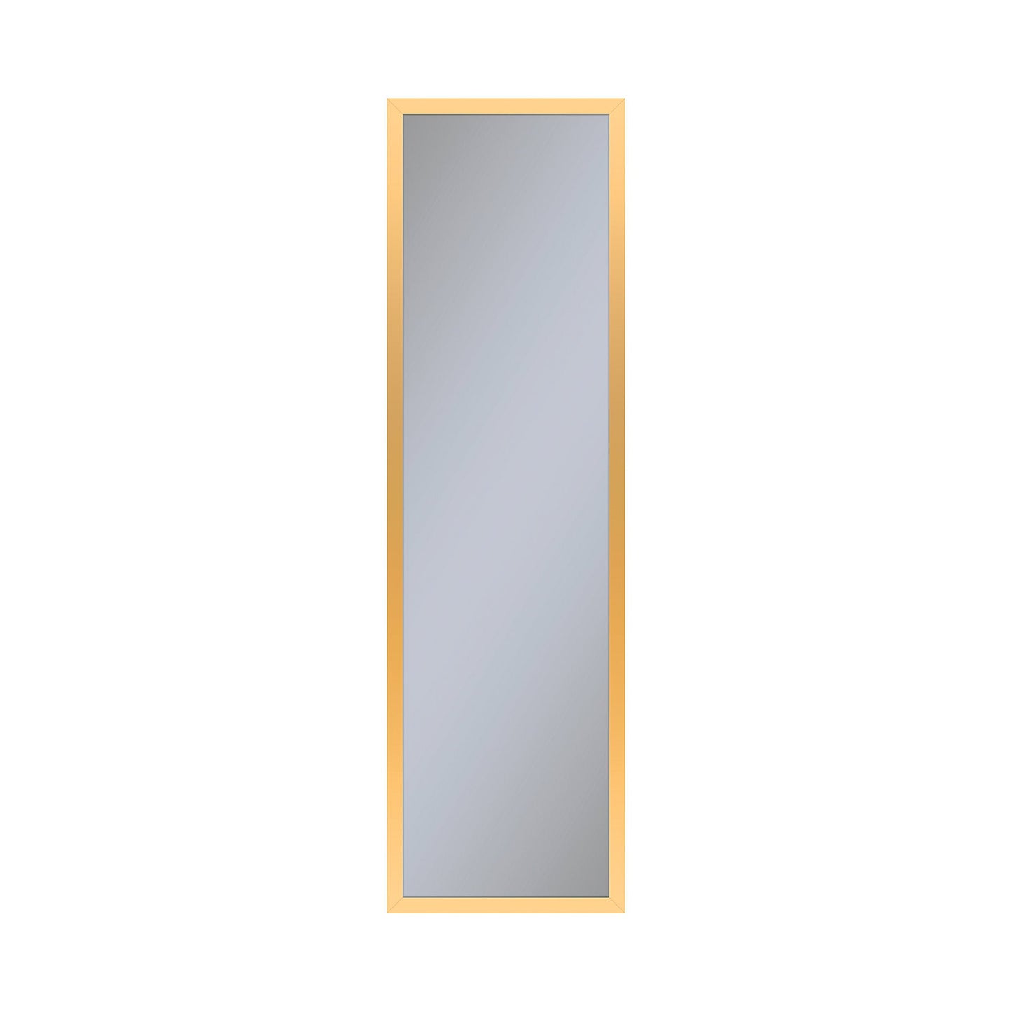 Profiles 11-1/4" x 39-3/8" x 6" framed cabinet in matte gold with electrical outlet, USB charging ports, magnetic storage strip and right hinge