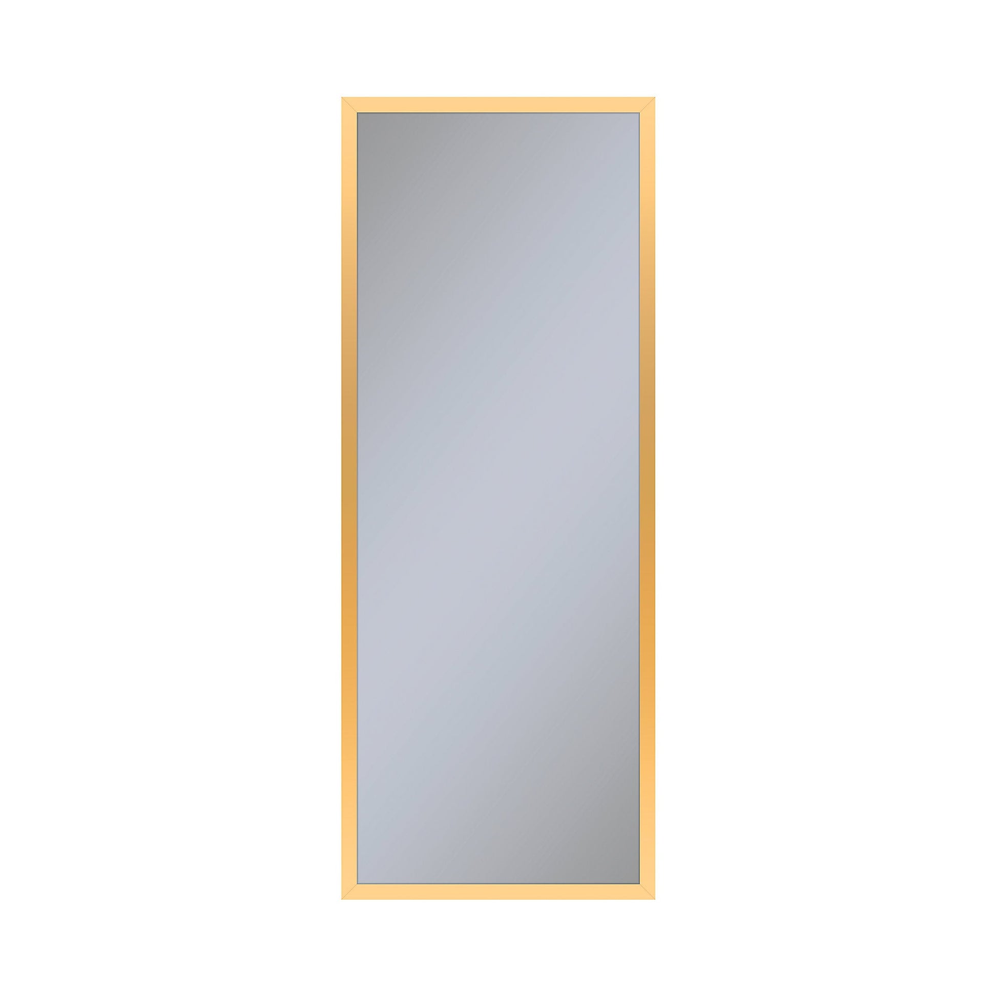 Profiles 15-1/4" x 39-3/8" x 6" framed cabinet in matte gold with electrical outlet, USB charging ports, magnetic storage strip and right hinge