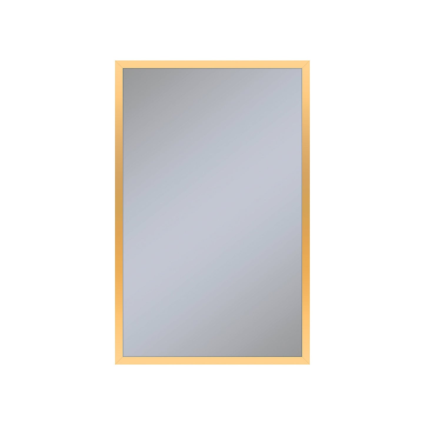 Profiles 19-1/4" x 30" x 6" framed cabinet in matte gold with electrical outlet, USB charging ports, magnetic storage strip and right hinge