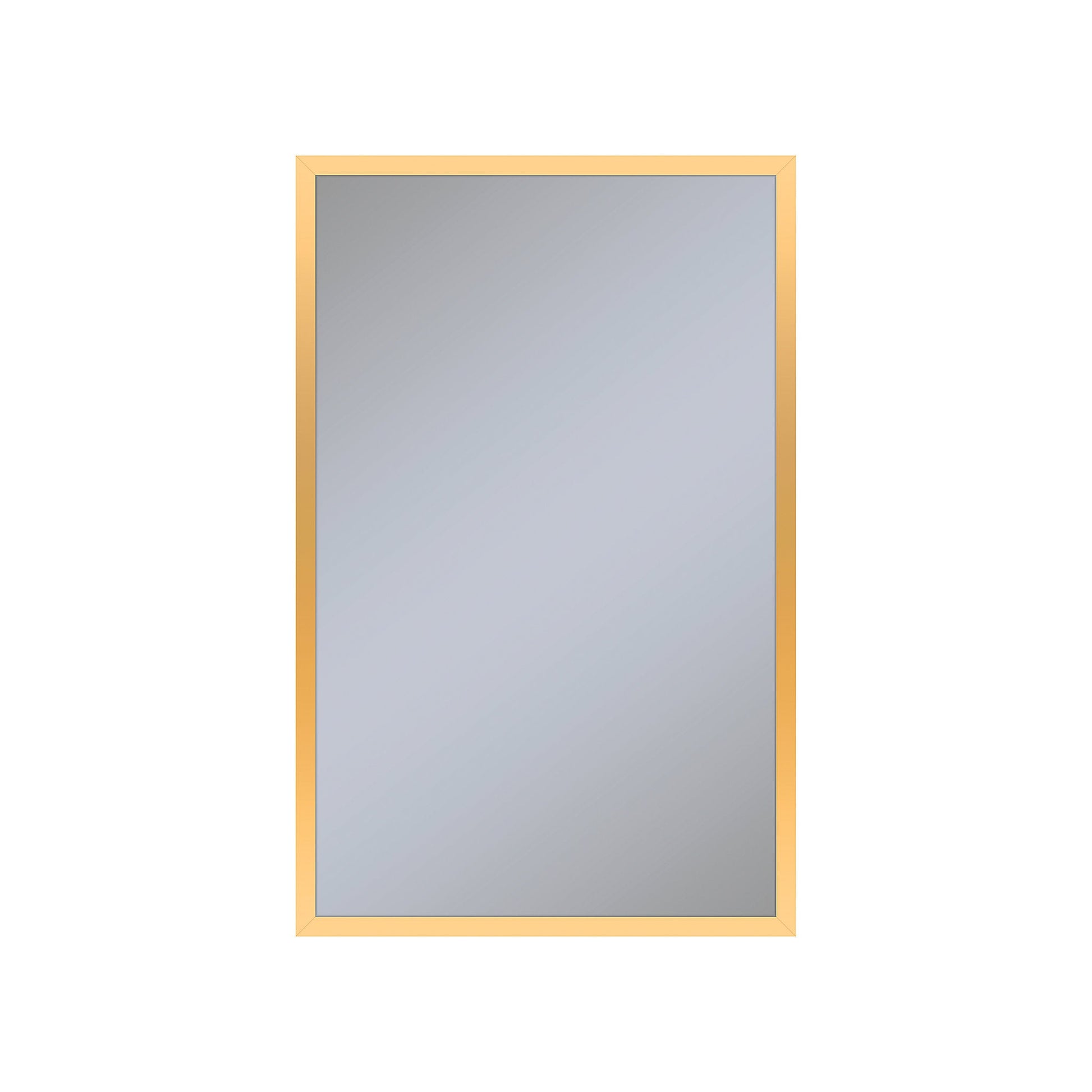 Profiles 19-1/4" x 30" x 6" framed cabinet in matte gold with electrical outlet, USB charging ports, magnetic storage strip and right hinge