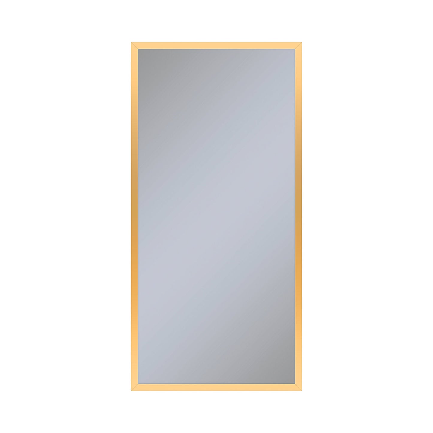 Profiles 19-1/4" x 39-3/8" x 6" framed cabinet in matte gold with electrical outlet, USB charging ports, magnetic storage strip and left hinge