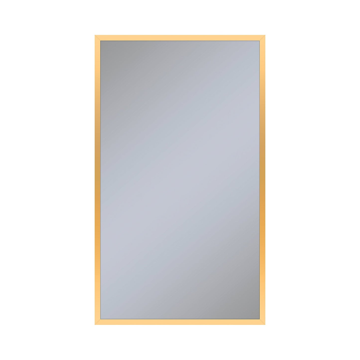 Profiles 23-1/4" x 39-3/8" x 4" framed cabinet in matte gold with electrical outlet, USB charging ports, magnetic storage strip and right hinge