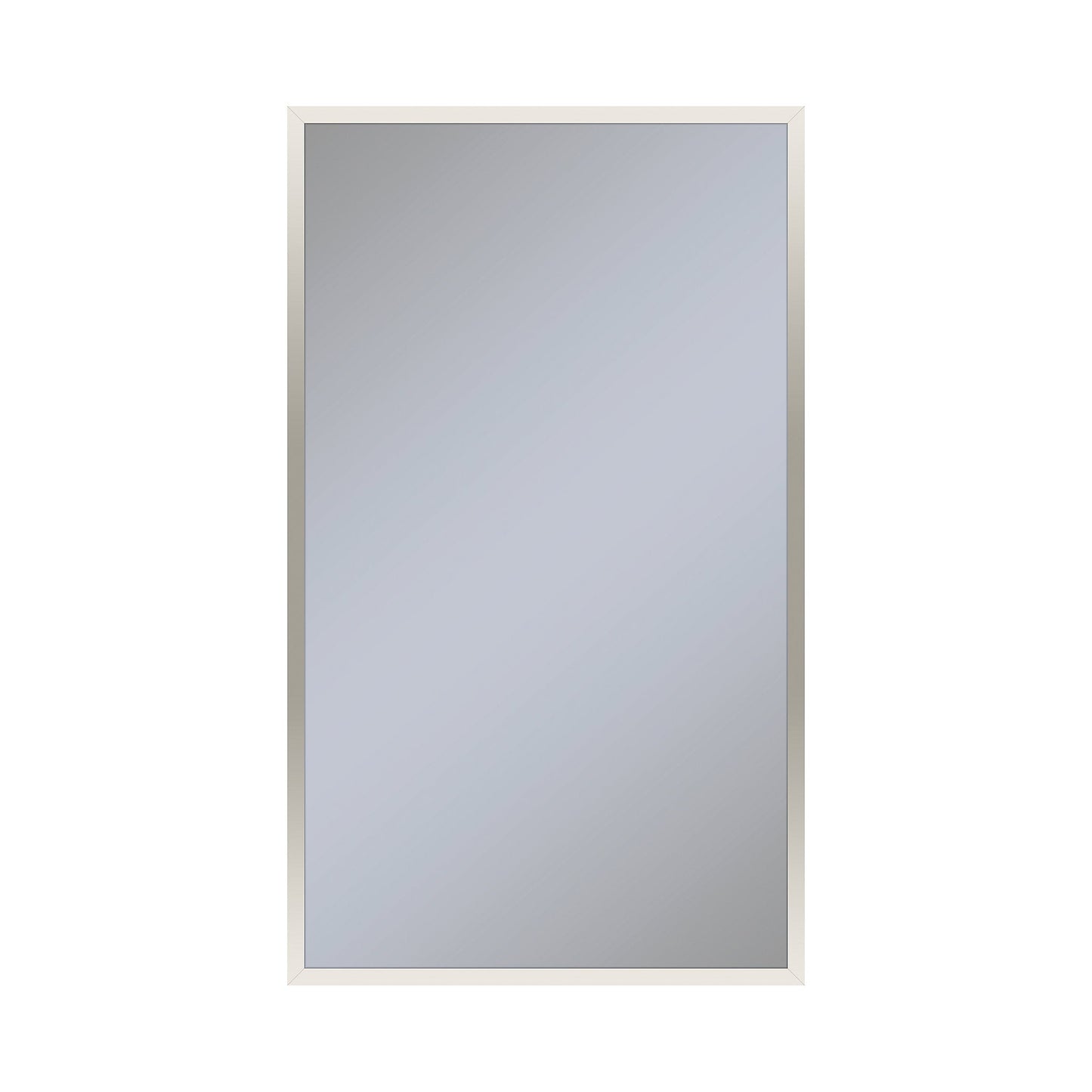 Profiles 23-1/4" x 39-3/8" x 6" framed cabinet in polished nickel with electrical outlet, USB charging ports, magnetic storage strip and right hinge