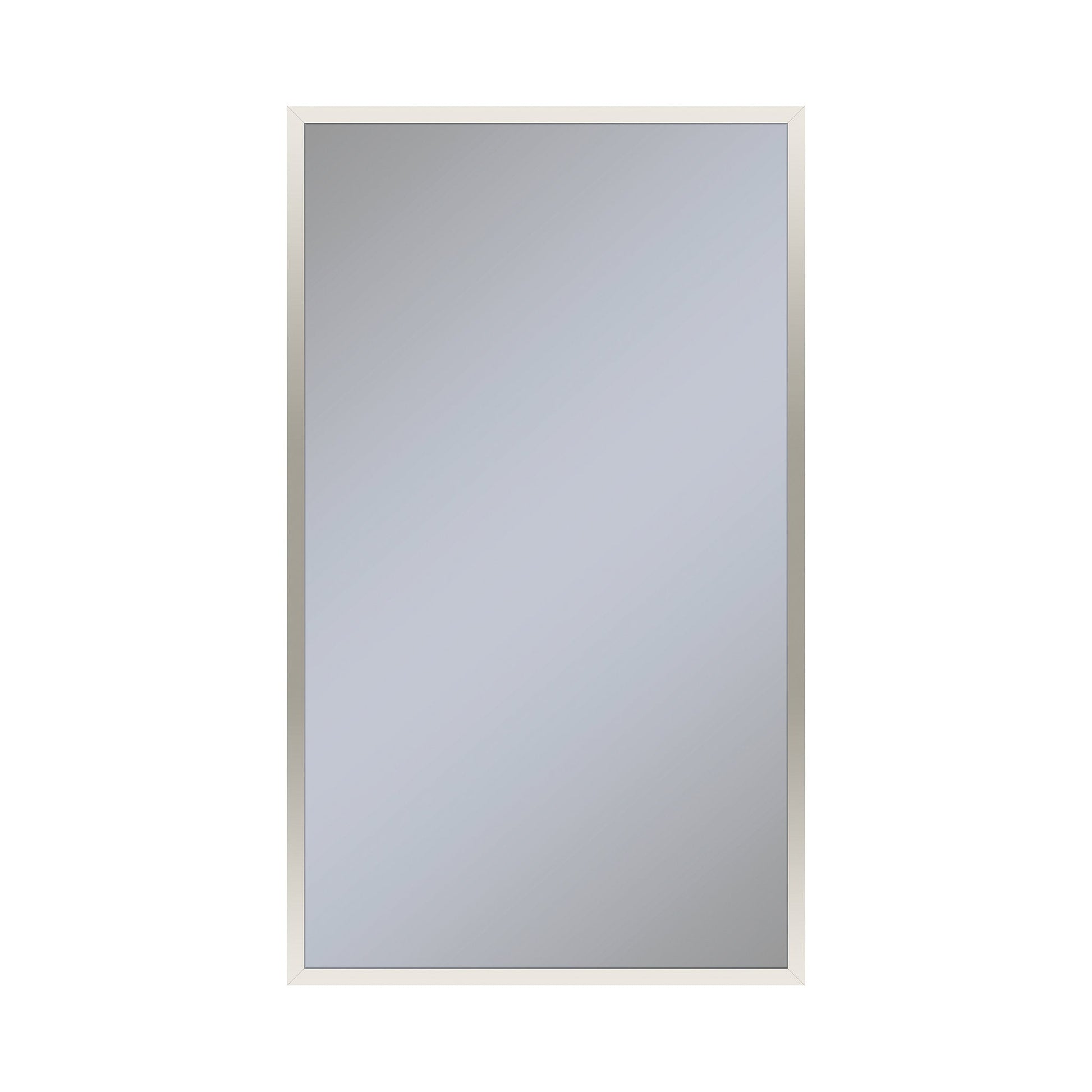 Profiles 23-1/4" x 39-3/8" x 6" framed cabinet in polished nickel with electrical outlet, USB charging ports, magnetic storage strip and right hinge