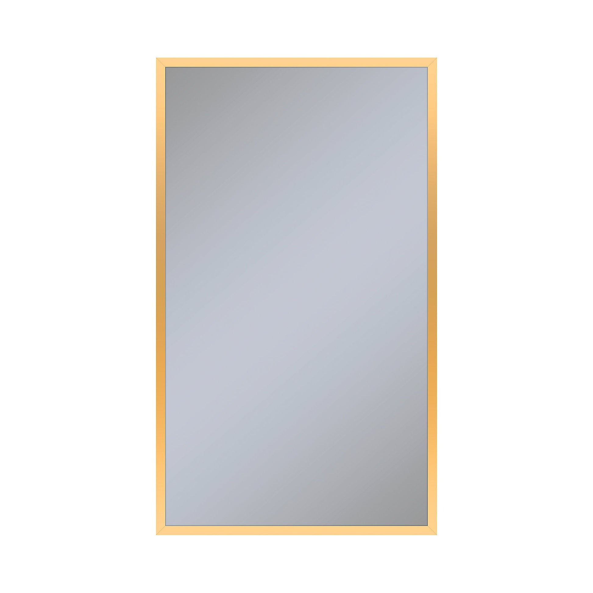 Profiles 23-1/4" x 39-3/8" x 6" framed cabinet in matte gold with electrical outlet, USB charging ports, magnetic storage strip and right hinge
